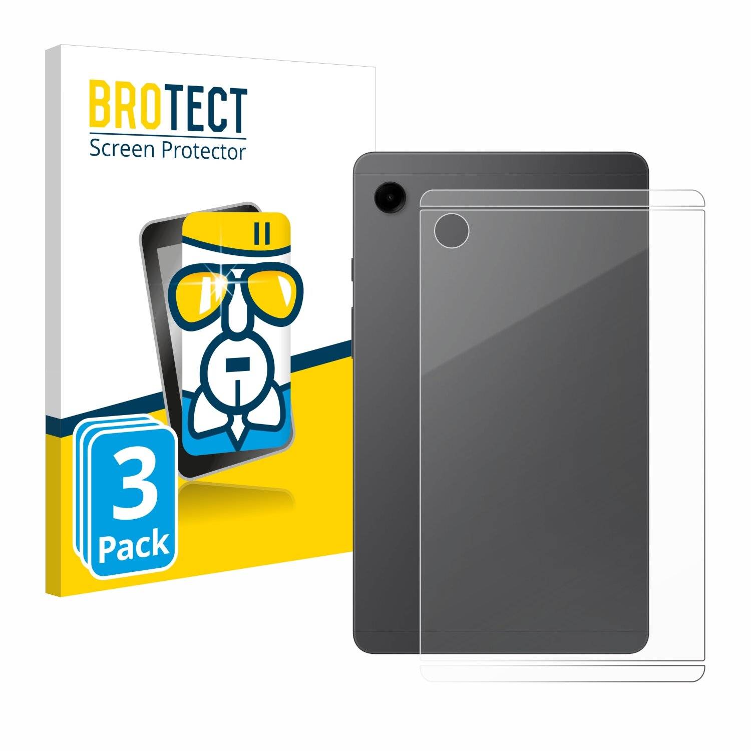 3x BROTECT AirGlass Glas Panzer-Folie für Samsung Galaxy Tab A9 WiFi (Rückseite) -