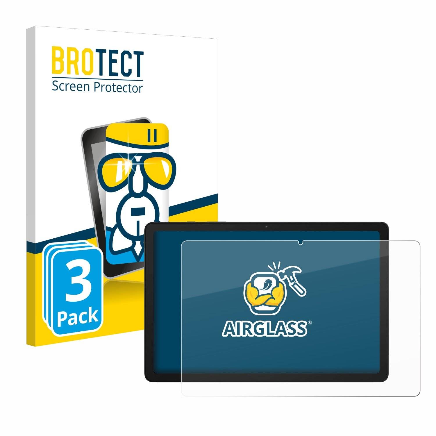 3x BROTECT AirGlass Glas Panzer-Folie für Samsung Galaxy Tab A9 Plus WiFi -
