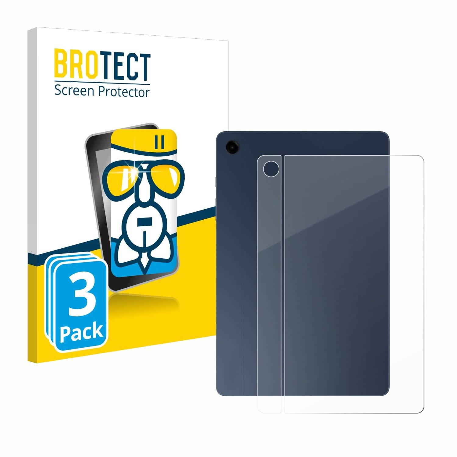 3x BROTECT AirGlass Glas Panzer-Folie für Samsung Galaxy Tab A9 Plus WiFi (Rückseite) -