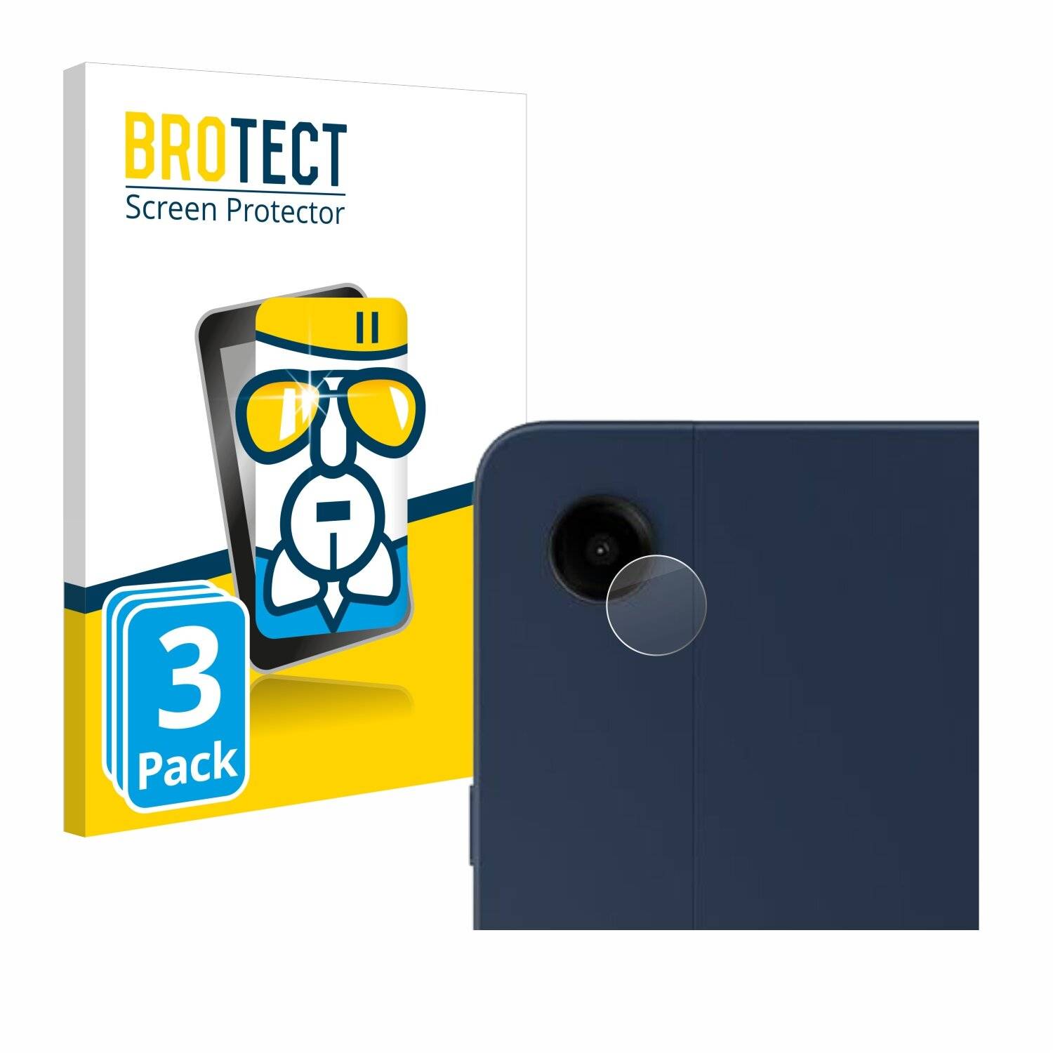 3x BROTECT AirGlass Glas Panzer-Folie für Samsung Galaxy Tab A9 Plus WiFi (NUR Kameraschutz)
