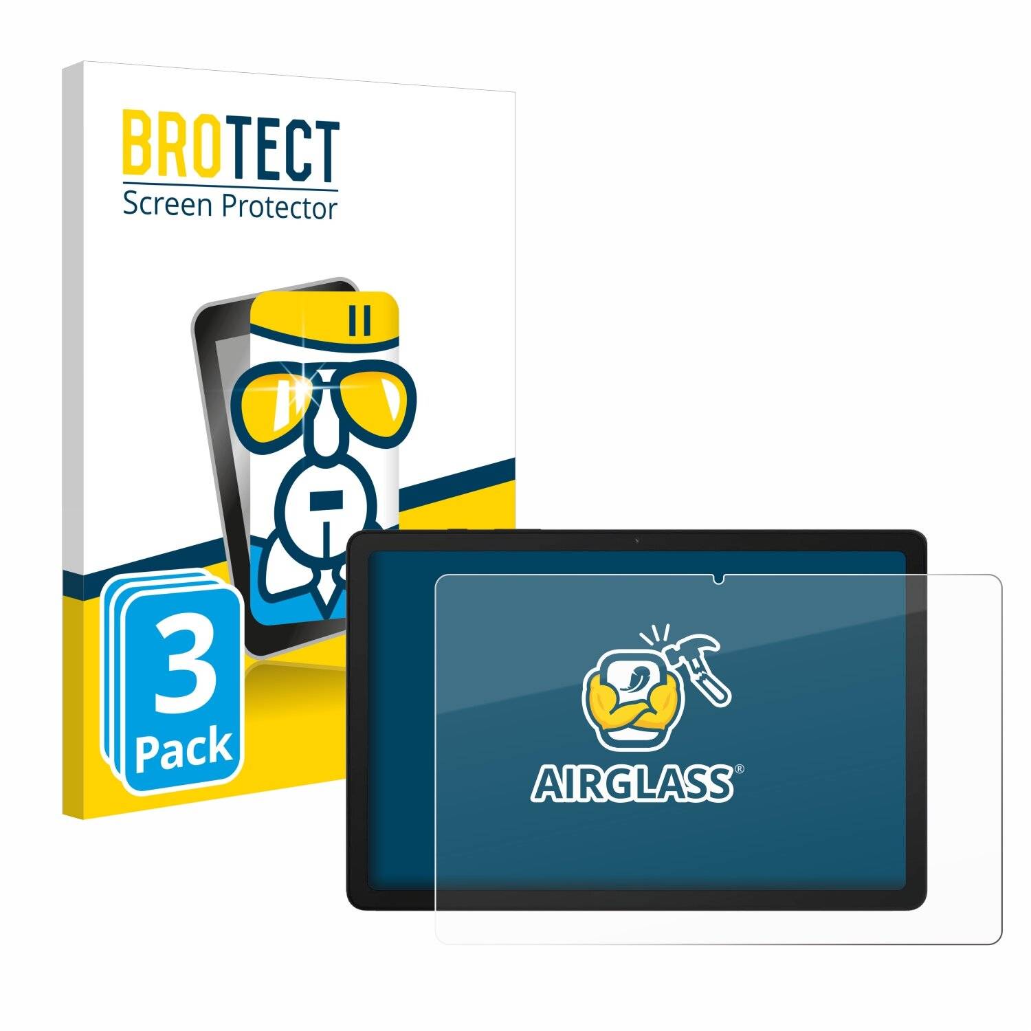 3x BROTECT AirGlass Glas Panzer-Folie für Samsung Galaxy Tab A9 Plus 5G -