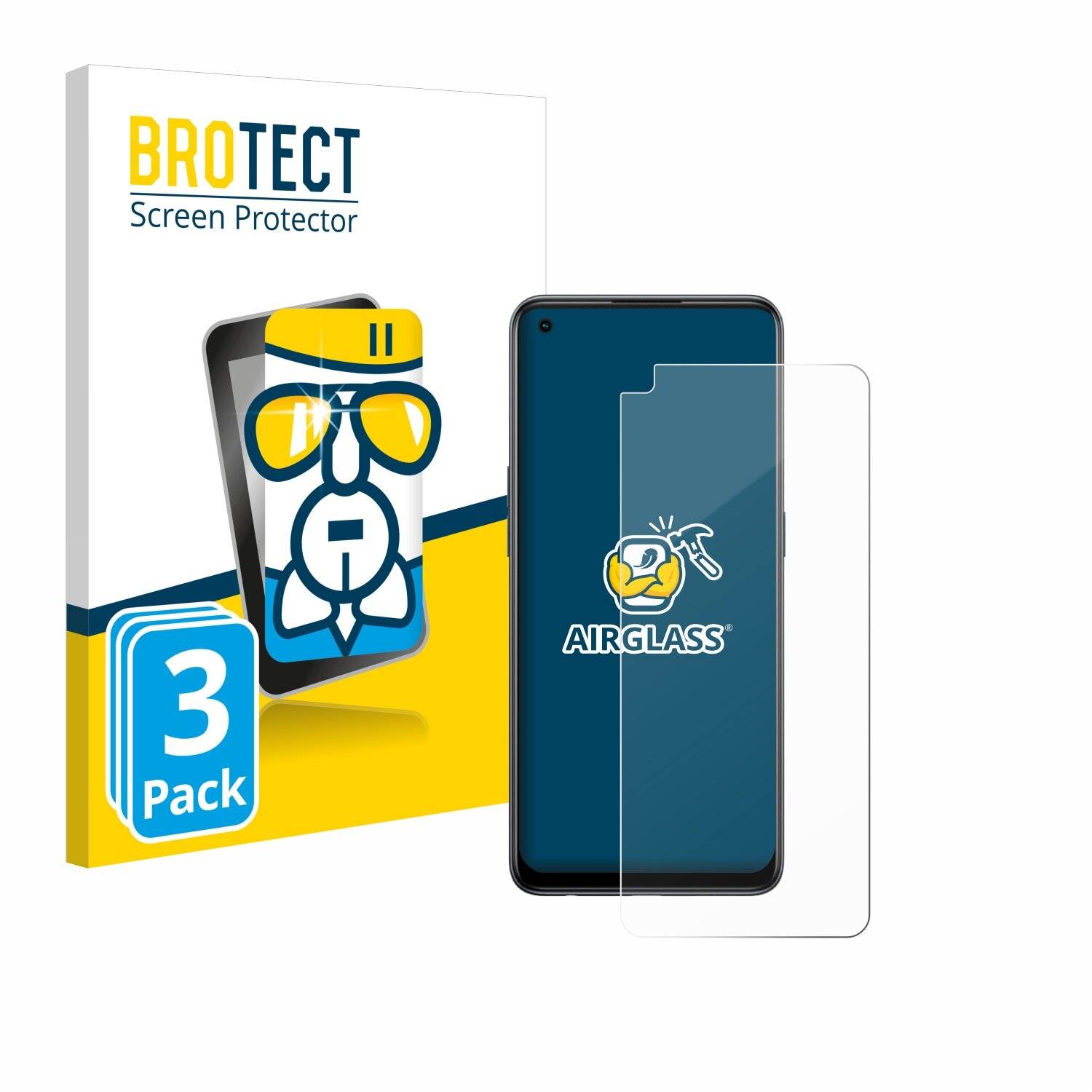 3x BROTECT AirGlass Glas Panzer-Folie für Oppo Reno 8T -