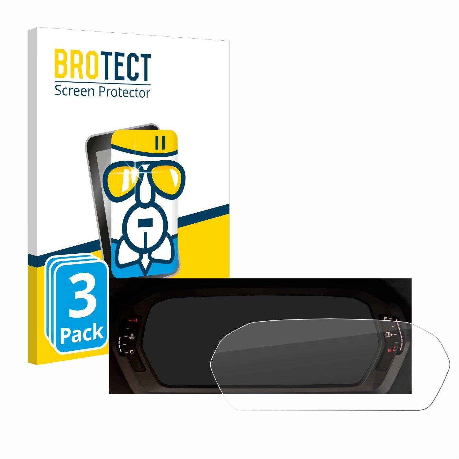 3x BROTECT AirGlass Glas Panzer-Folie für Audi A3 2023 Virtual cockpit -