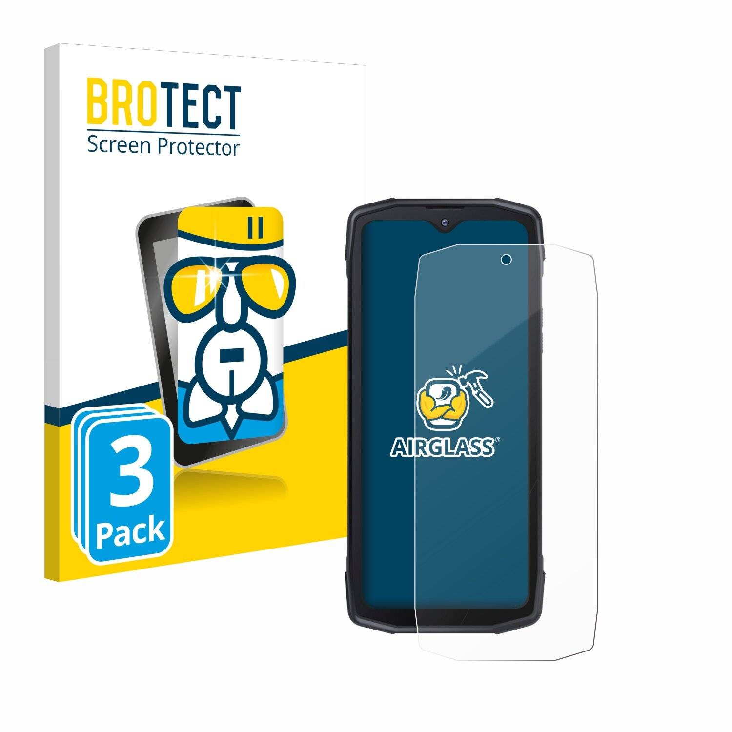 3x BROTECT AirGlass Glas Panzer-Folie für Cubot King Kong Star 5G -