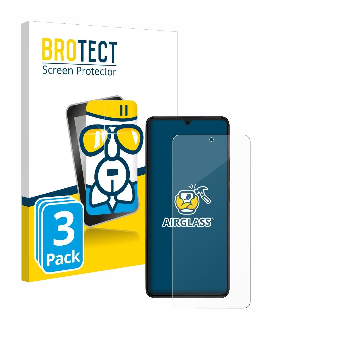 3x BROTECT AirGlass Glas Panzer-Folie für Xiaomi Poco X6 Pro -