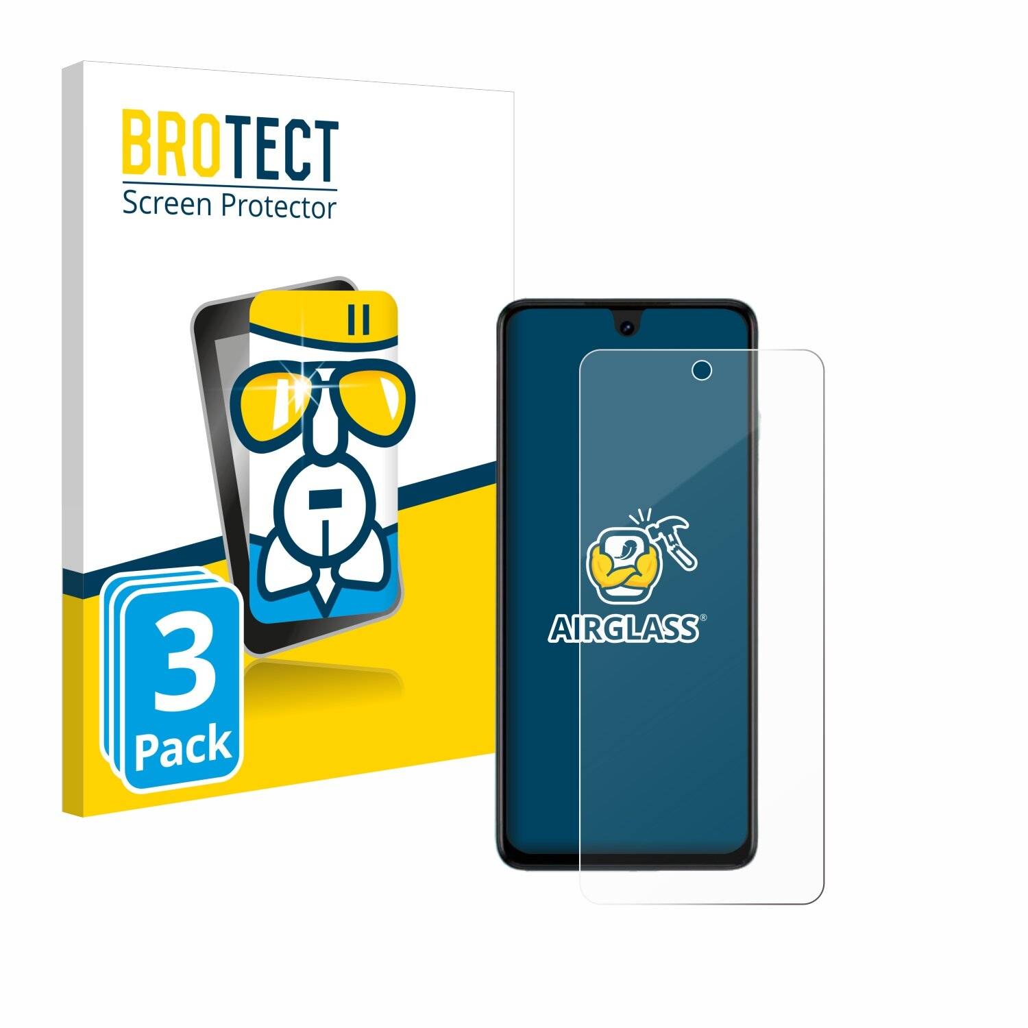 3x BROTECT AirGlass Glas Panzer-Folie für Tecno Spark 20 -