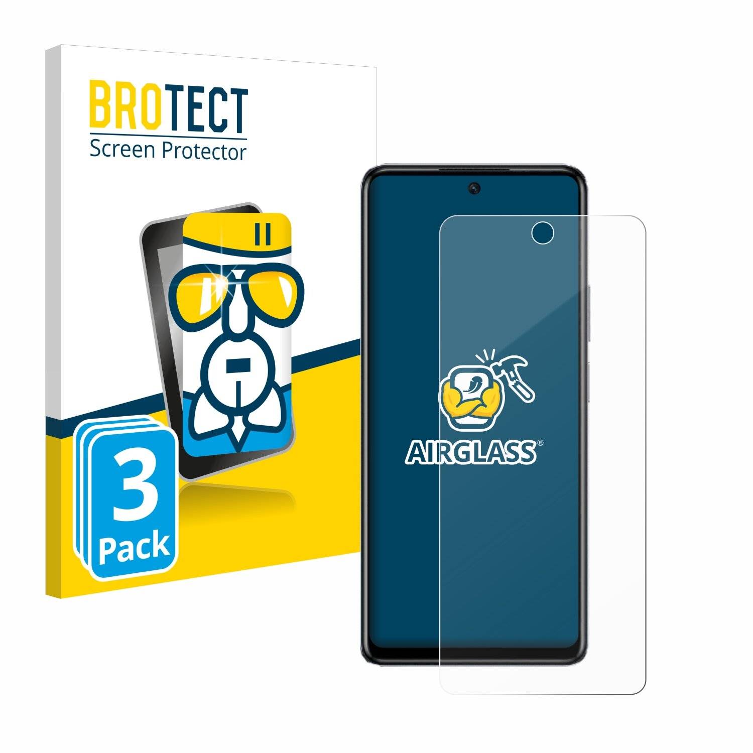 3x BROTECT AirGlass Glas Panzer-Folie für Infinix Hot 40 Pro -