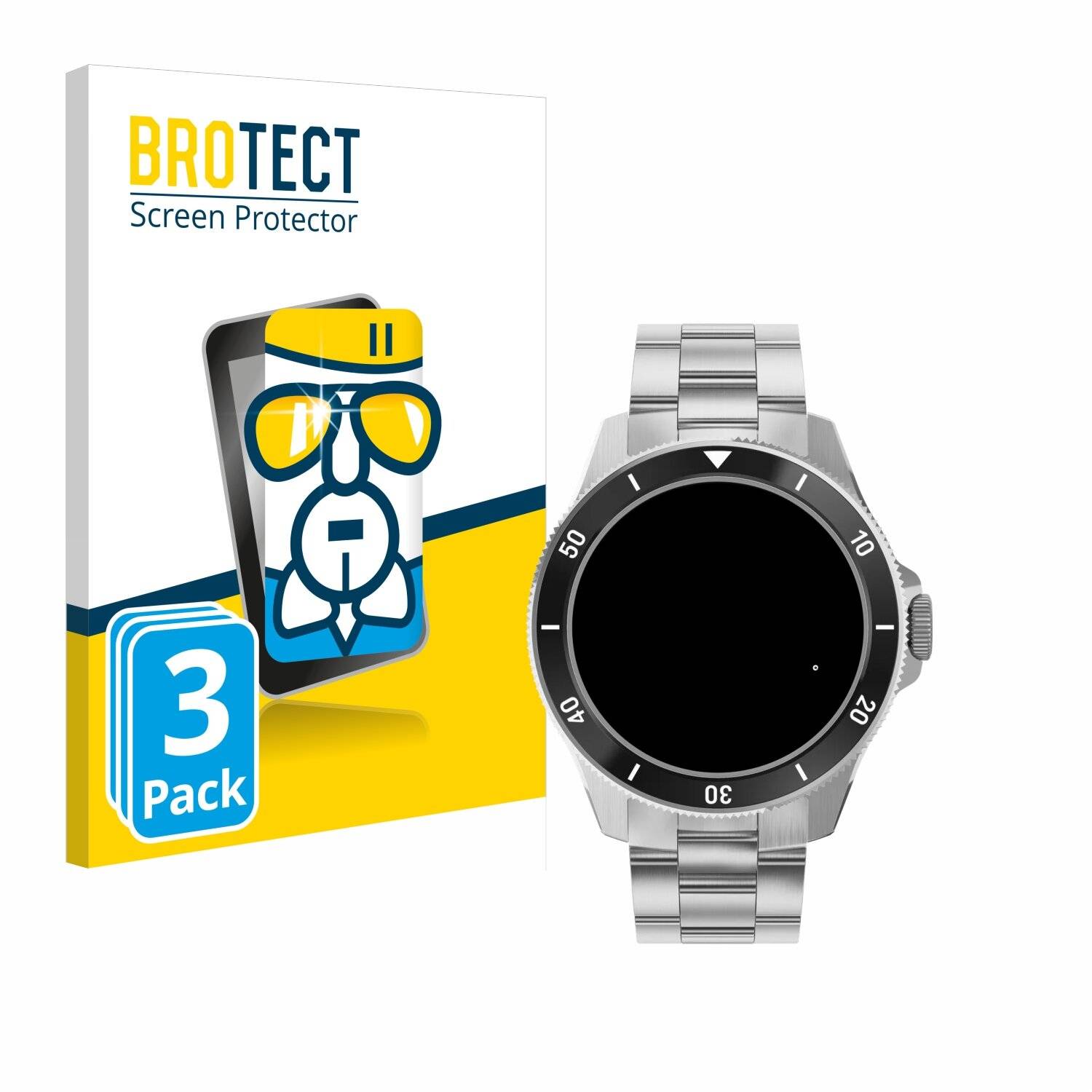 3x BROTECT AirGlass Glas Panzer-Folie für Withings ScanWatch Nova (42 mm) -