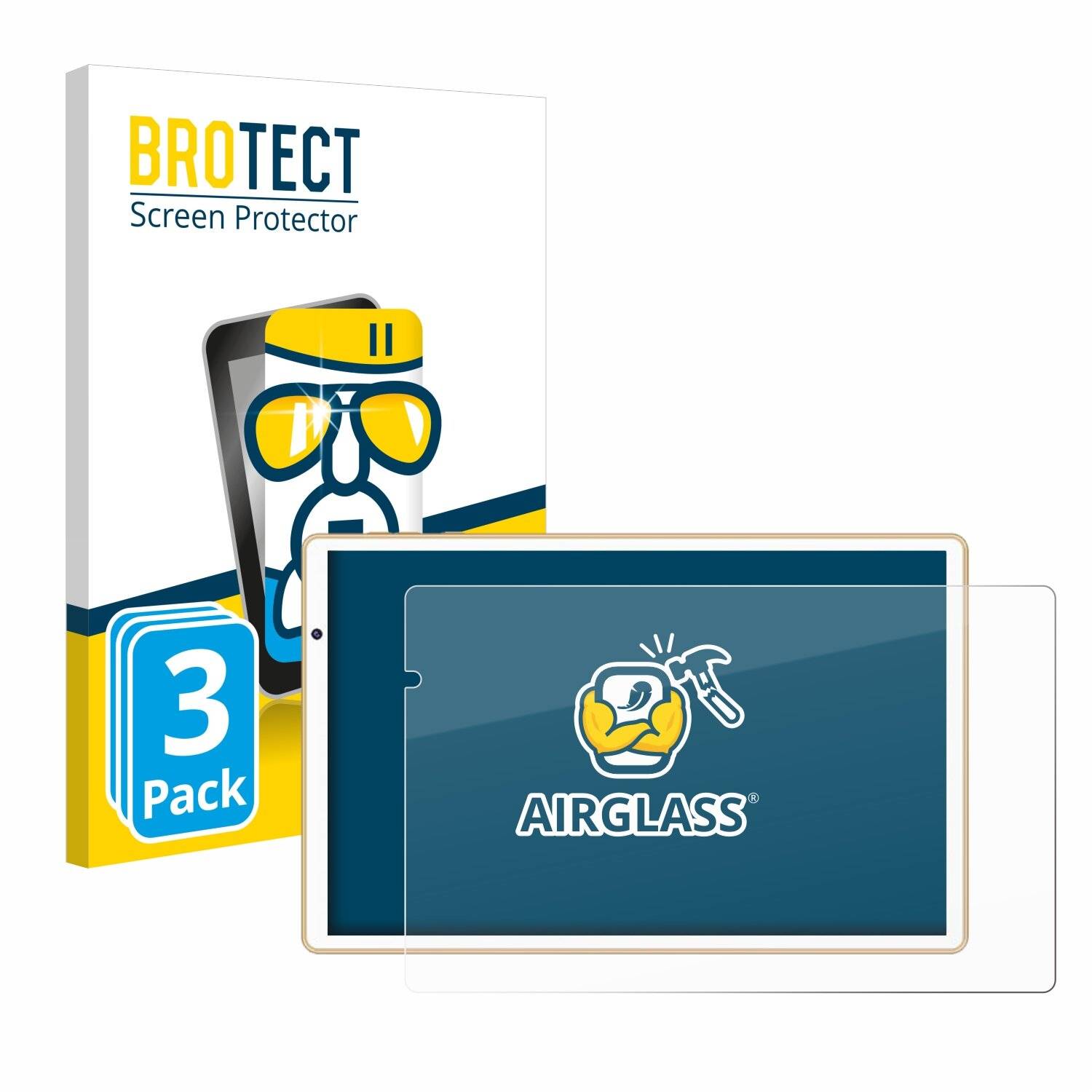 3x BROTECT AirGlass Glas Panzer-Folie für Facetel Q3 -