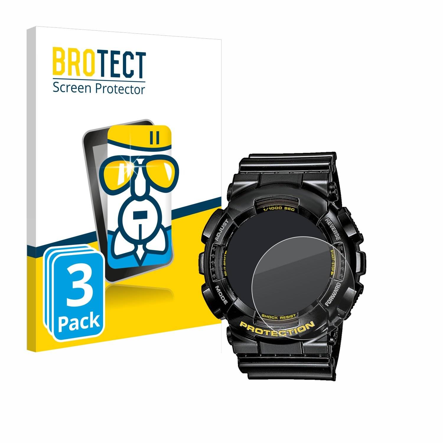 3x BROTECT AirGlass Glas Panzer-Folie für Casio G-Shock GA-110GB-1A -