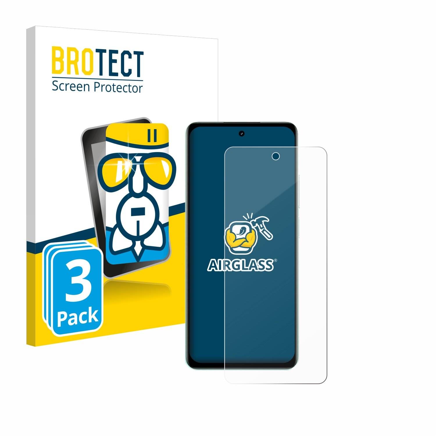3x BROTECT AirGlass Glas Panzer-Folie für realme C67 -