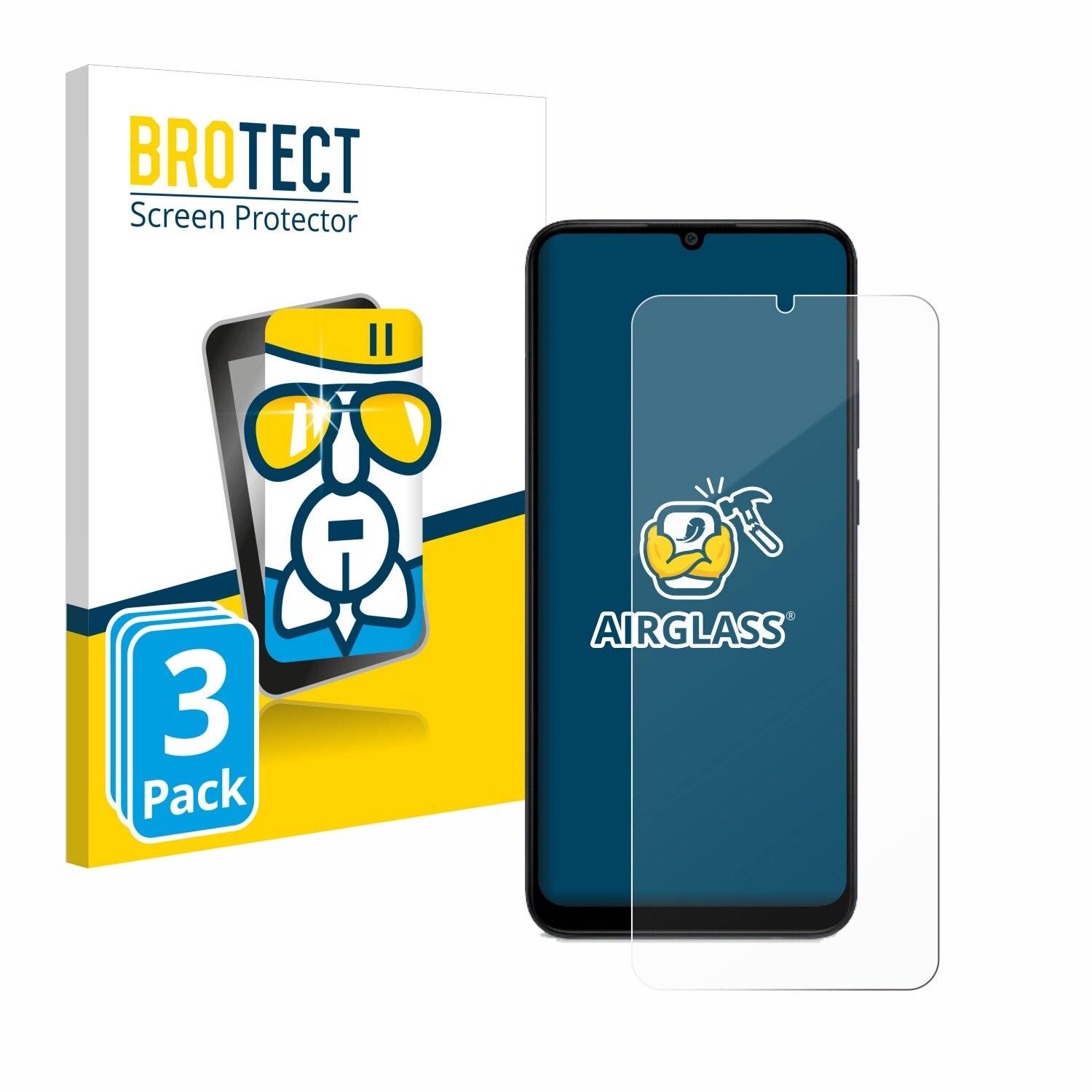 3x BROTECT AirGlass Glas Panzer-Folie für Samsung Galaxy A04 -