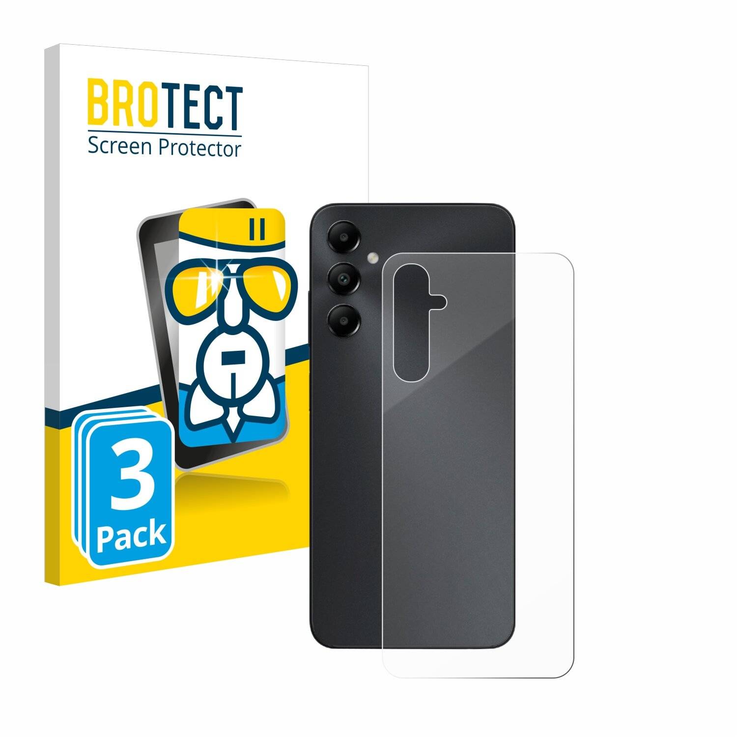 3x BROTECT AirGlass Glas Panzer-Folie für Samsung Galaxy A05s (Rückseite) -