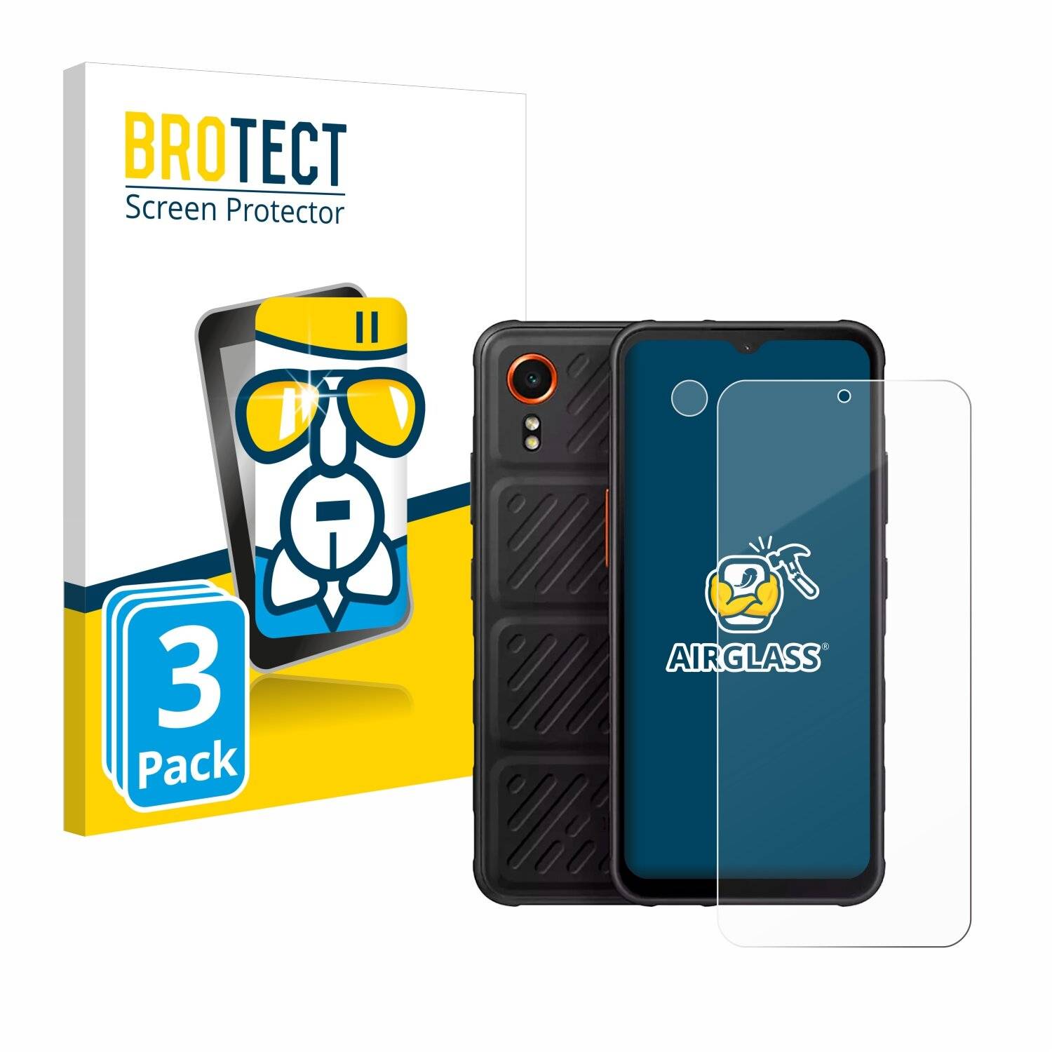 3x BROTECT AirGlass Glas Panzer-Folie für Samsung Galaxy XCover 7 (Display+Kamera) -