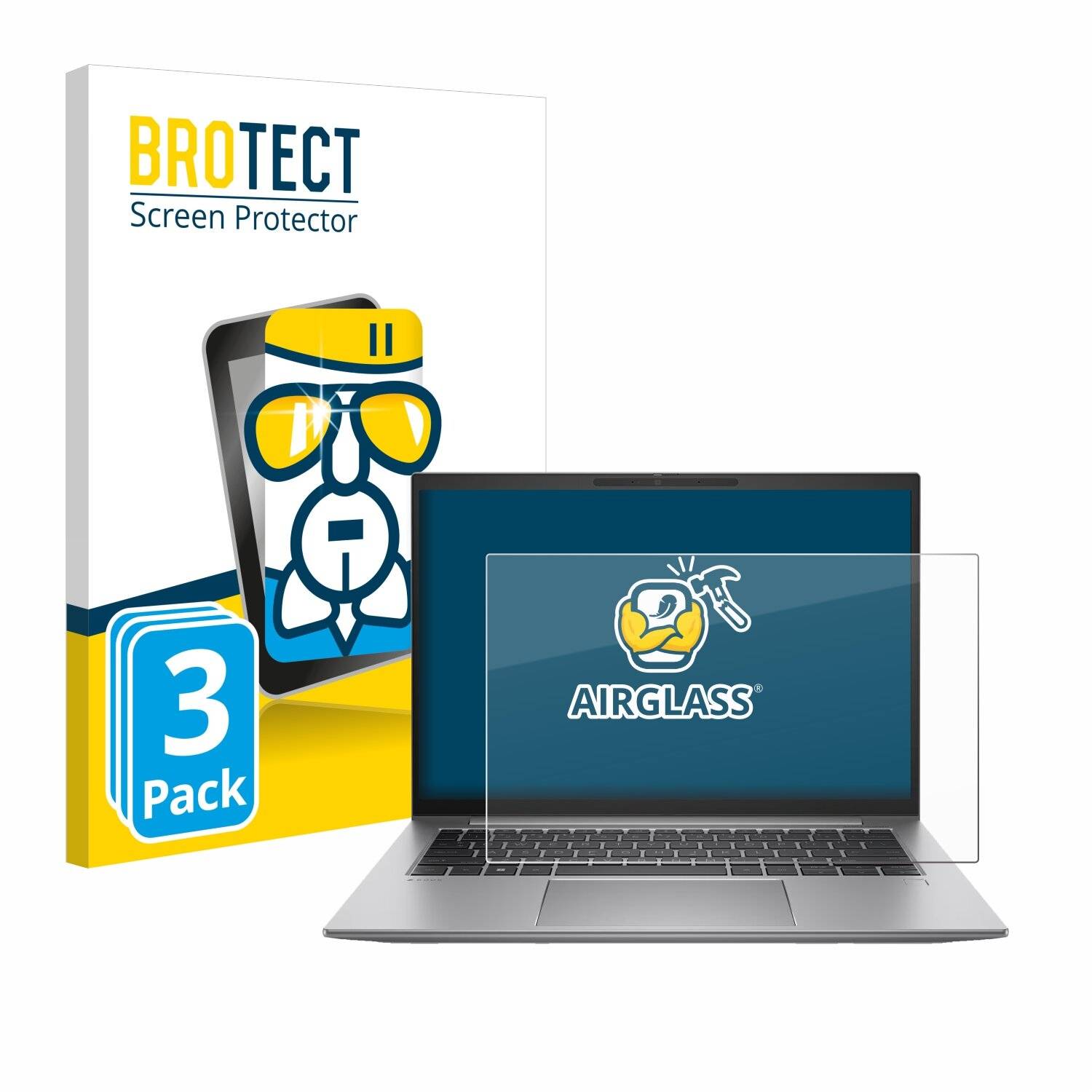 3x BROTECT AirGlass Glas Panzer-Folie für HP Zbook Firefly 14 G10 -