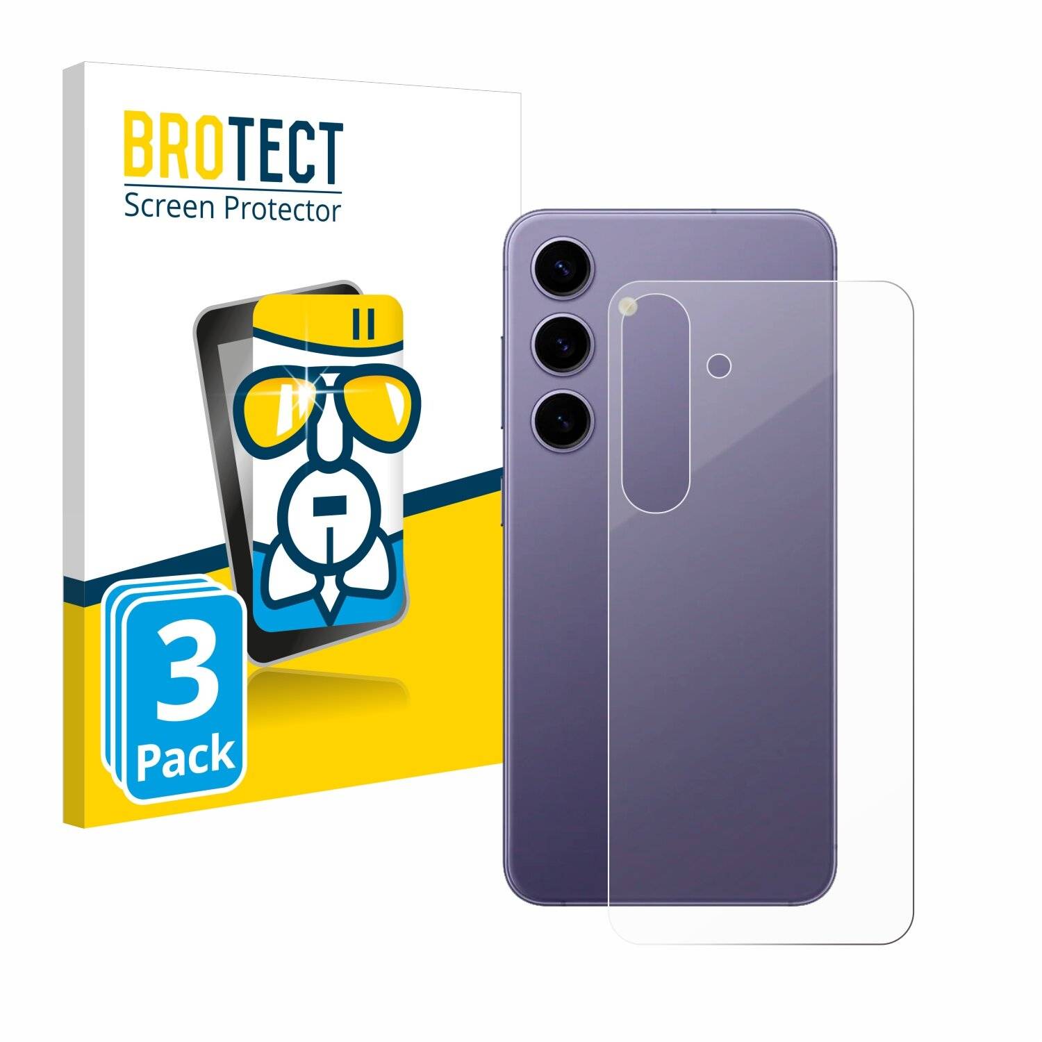 3x BROTECT AirGlass Glas Panzer-Folie für Samsung Galaxy S24 (Rückseite) -