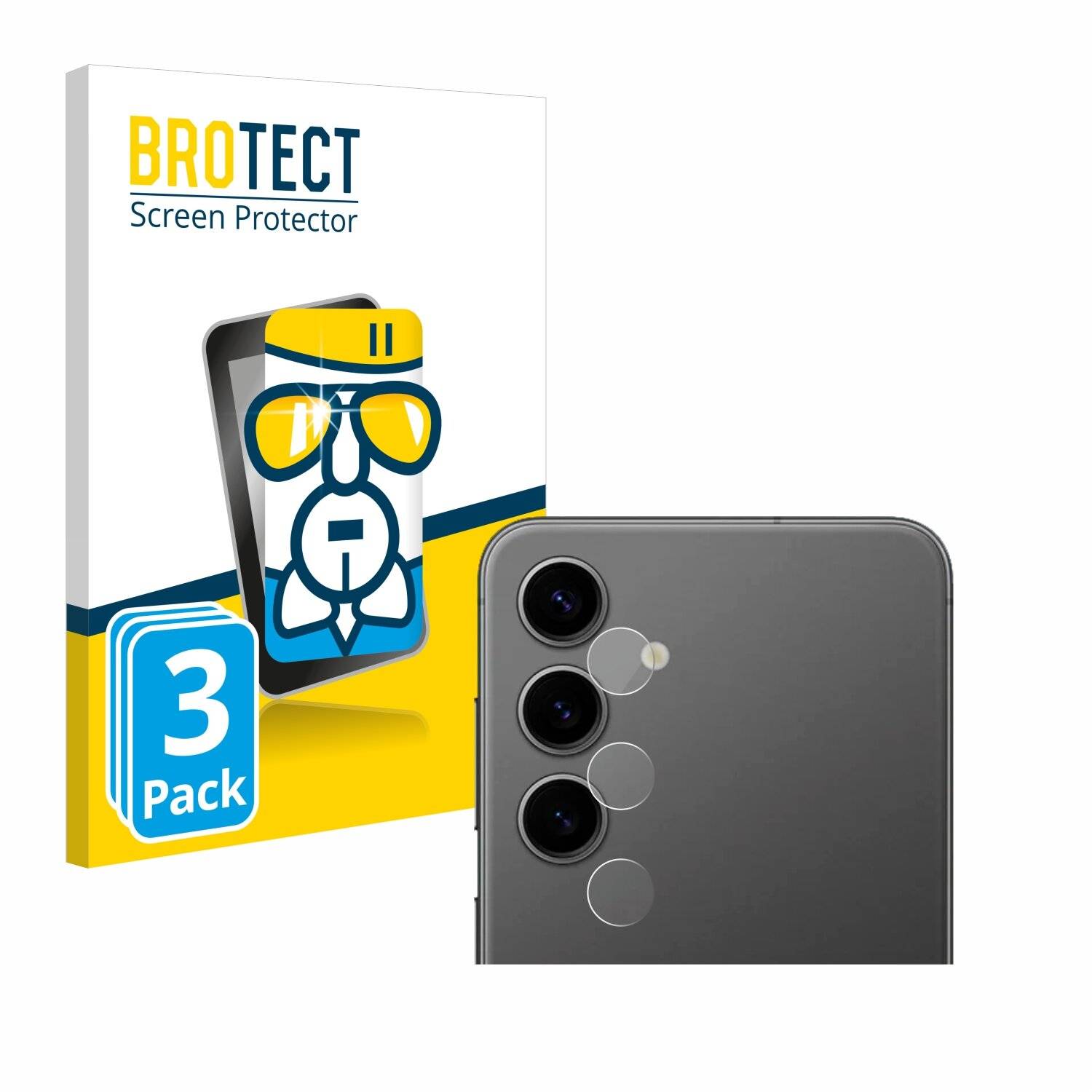 3x BROTECT AirGlass Glas Panzer-Folie für Samsung Galaxy S24 Plus (NUR Kameraschutz) -