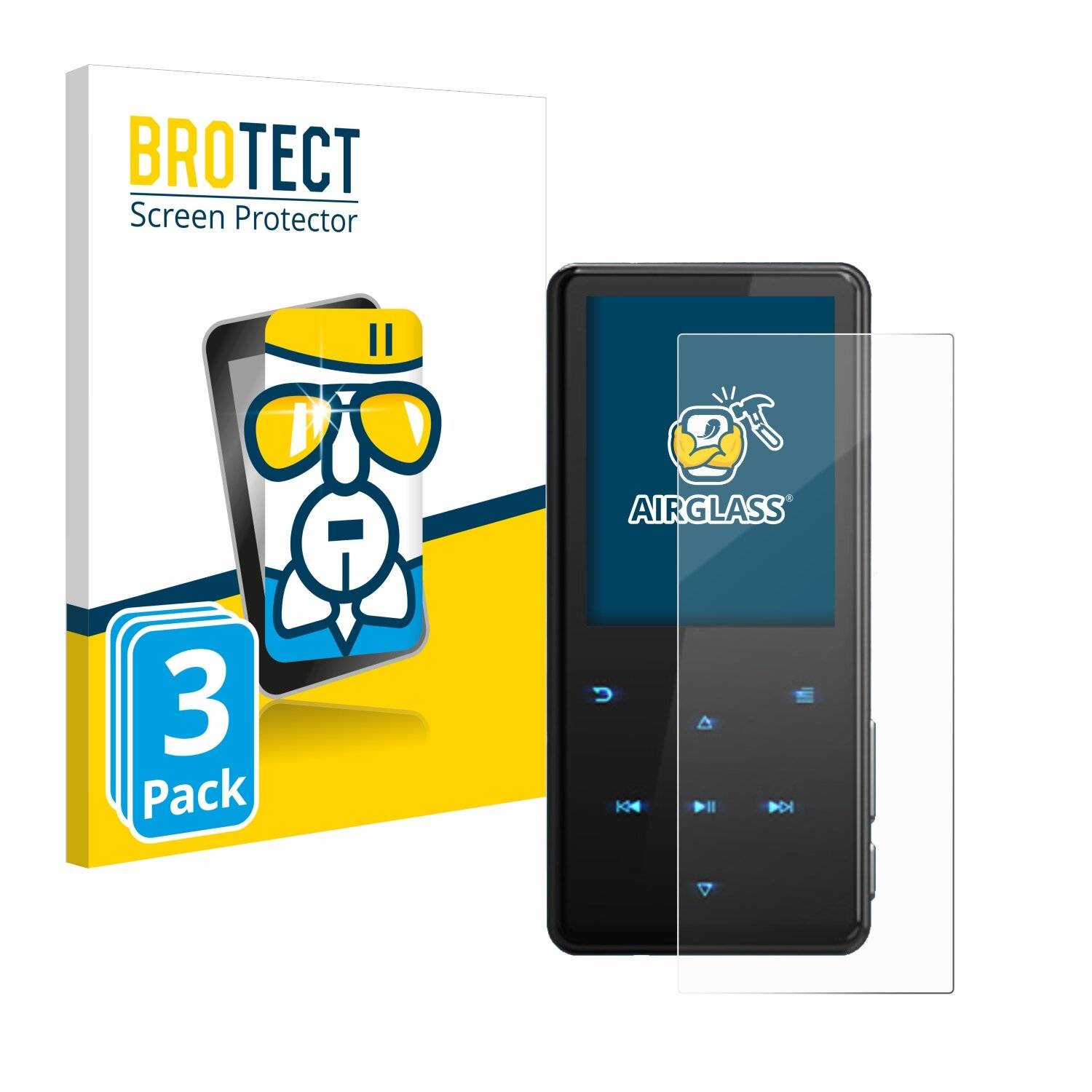 3x BROTECT AirGlass Glas Panzer-Folie für MUZXQII D16 (64GB) -