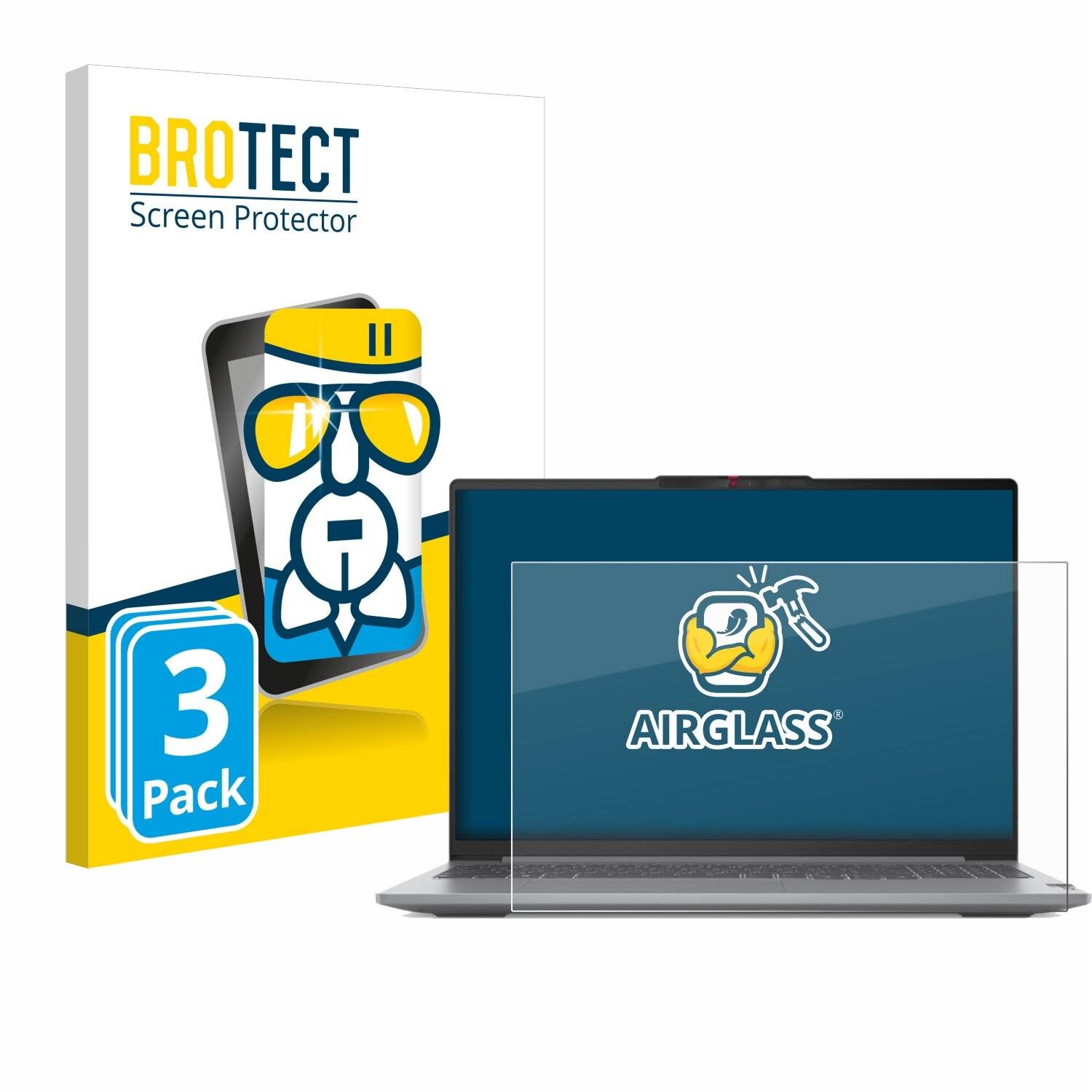 3x BROTECT AirGlass Glas Panzer-Folie für Lenovo IdeaPad Pro 5i Gen 9 16 -