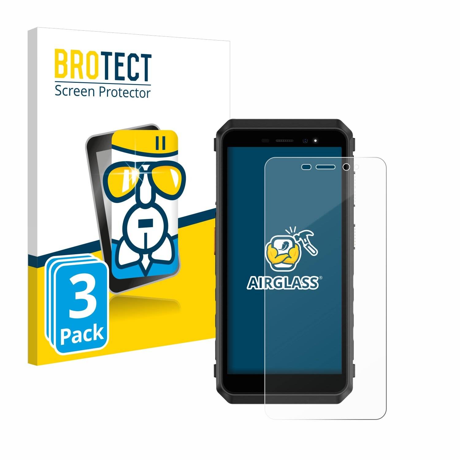 3x BROTECT AirGlass Glas Panzer-Folie für Ulefone Power Armor X11 Pro -