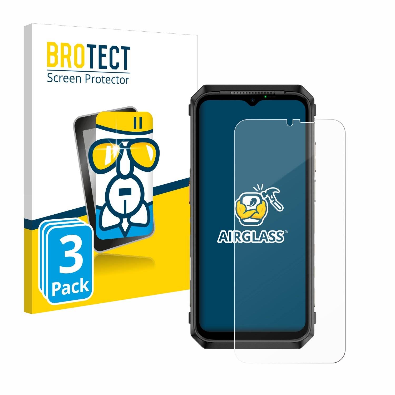 3x BROTECT AirGlass Glas Panzer-Folie für Ulefone Power Armor 18 -
