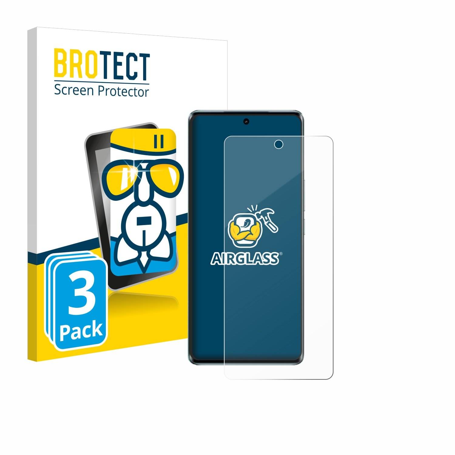 3x BROTECT AirGlass Glas Panzer-Folie für Vivo V30 Pro -