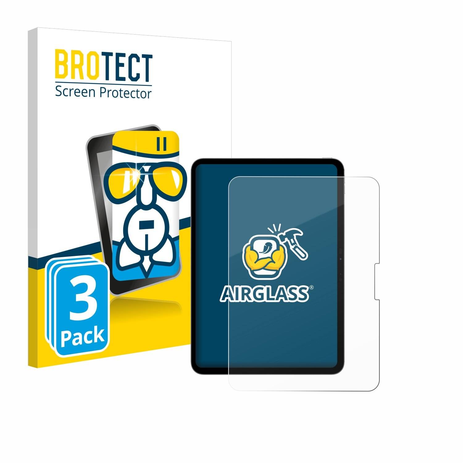 3x BROTECT AirGlass Glas Panzer-Folie für Apple iPad Pro 11 WiFi 2024 -