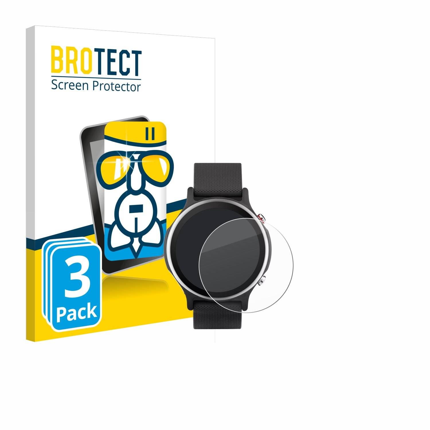 3x BROTECT AirGlass Glas Panzer-Folie für ASUS VivoWatch 6 -