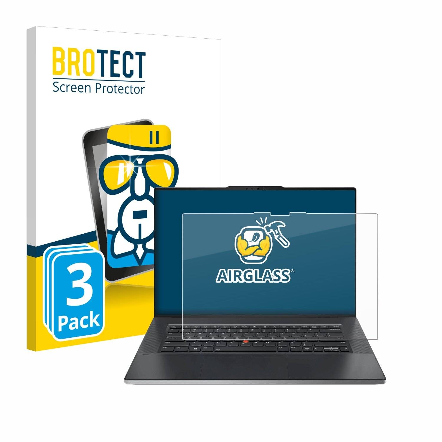 3x BROTECT AirGlass Glas Panzer-Folie für Lenovo ThinkPad Z13 Gen 2 -
