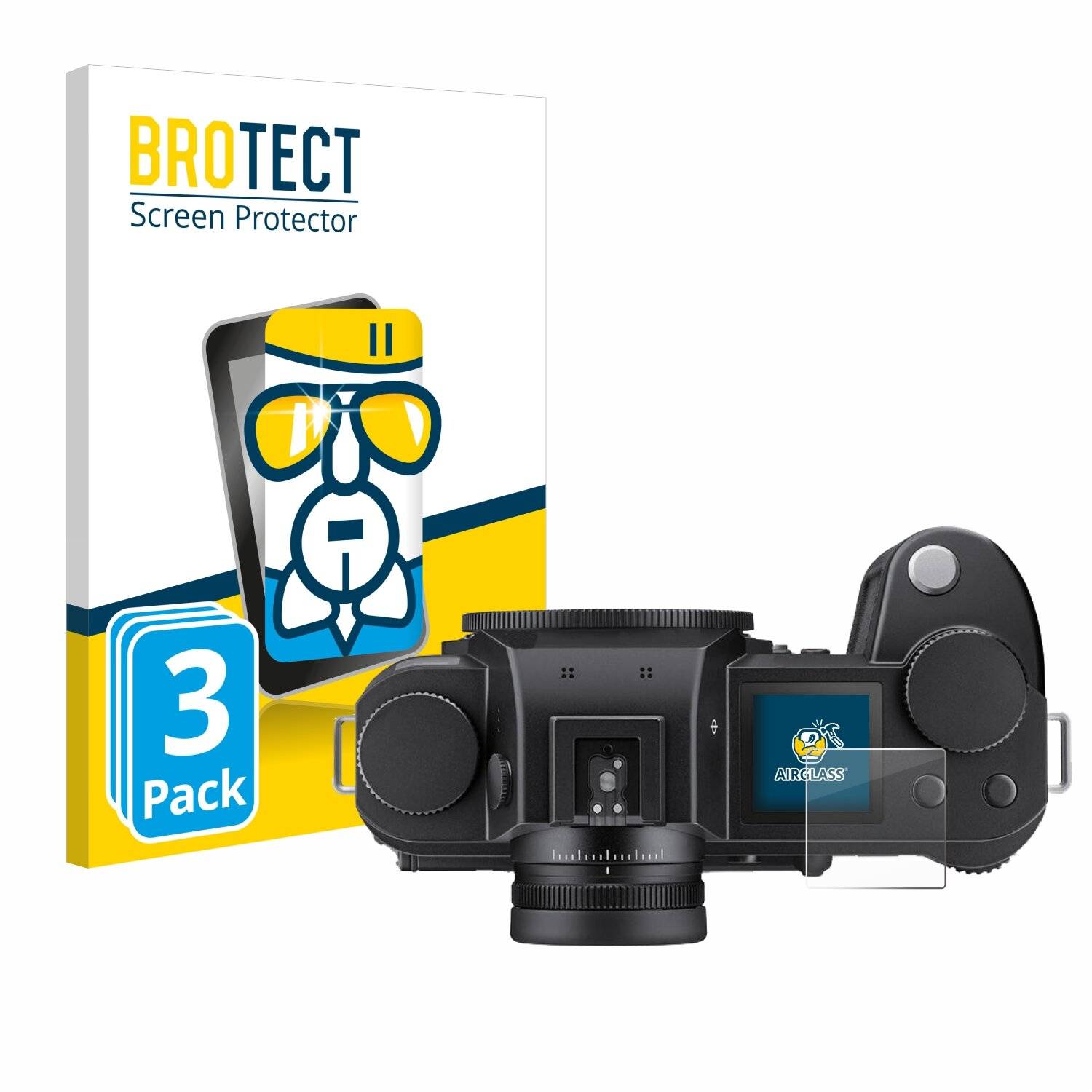 3x BROTECT AirGlass Glas Panzer-Folie für Leica SL3 (Schulterdisplay) -