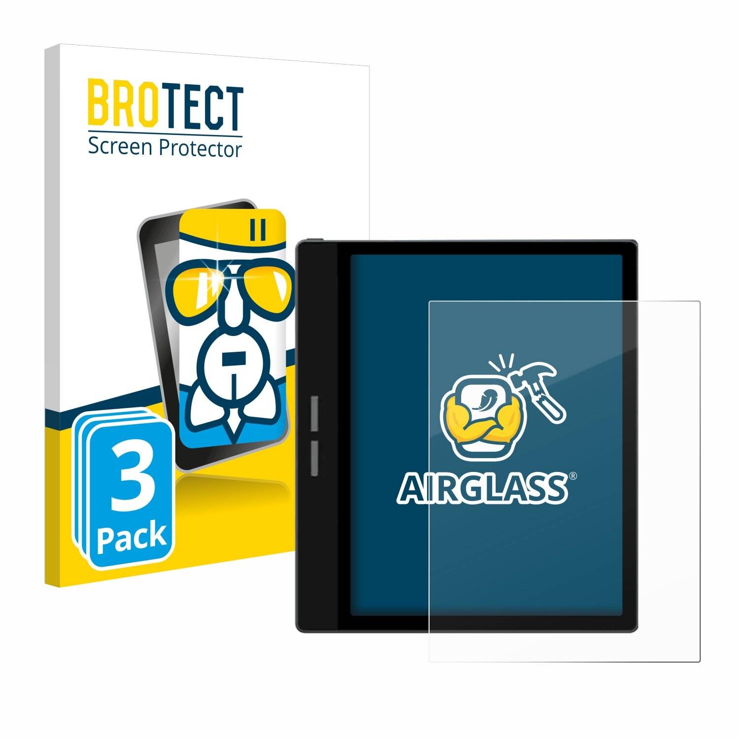 3x BROTECT AirGlass Glas Panzer-Folie für Bigme B751C -