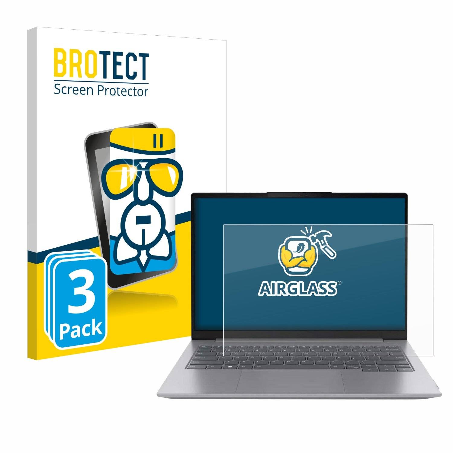 3x BROTECT AirGlass Glas Panzer-Folie für Lenovo ThinkBook 16 Gen 6 -