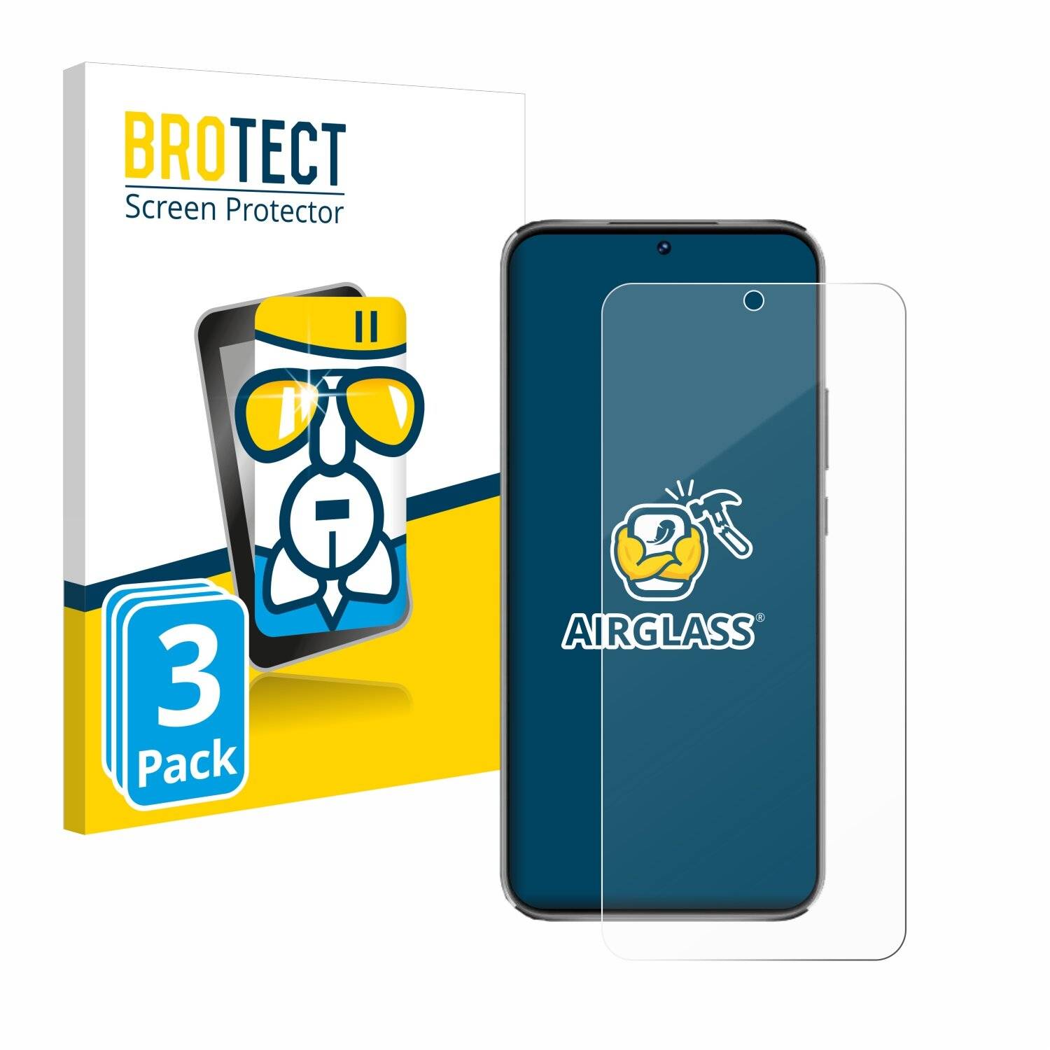 3x BROTECT AirGlass Glas Panzer-Folie für Huawei Nova 12s -