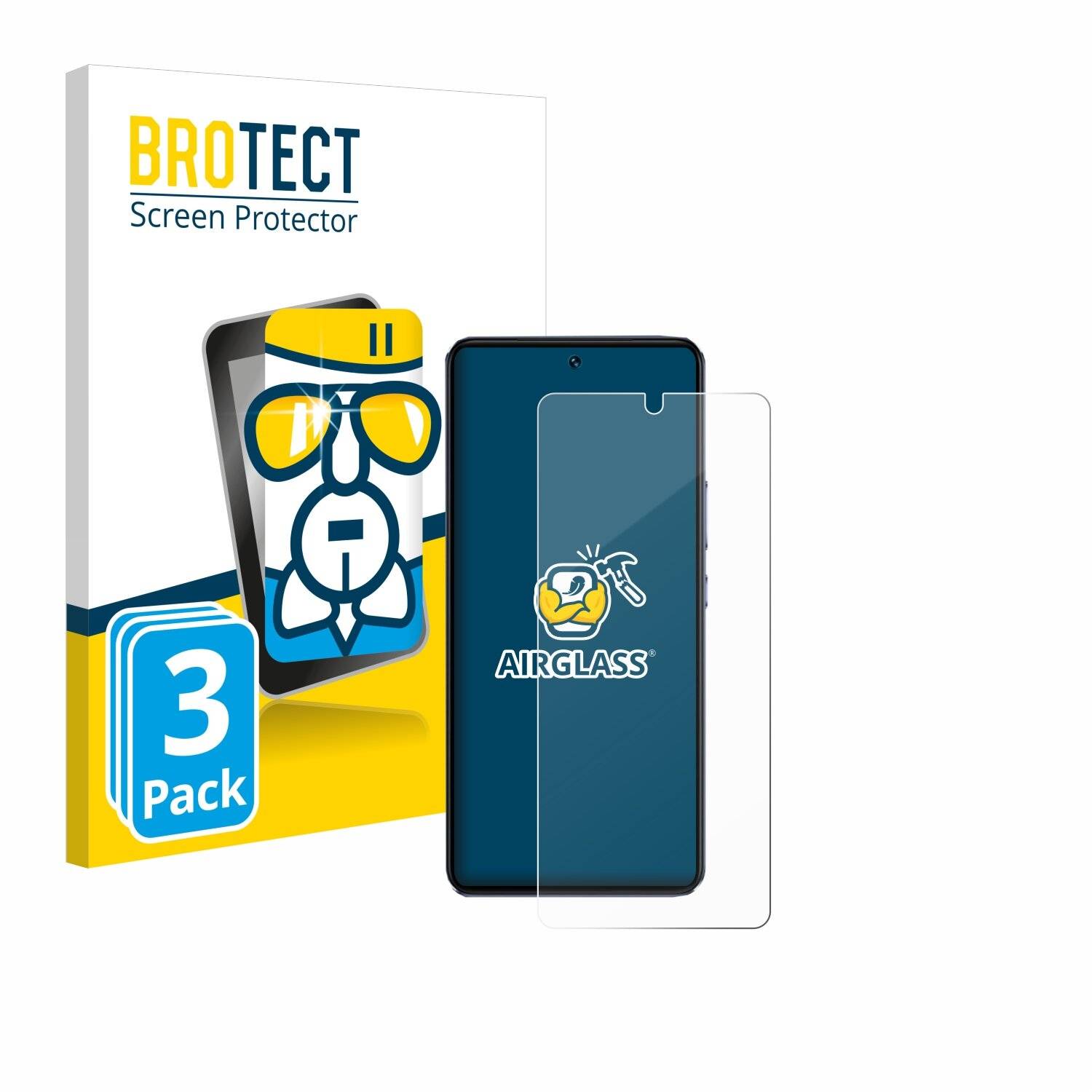 3x BROTECT AirGlass Glas Panzer-Folie für Vivo V40 SE -