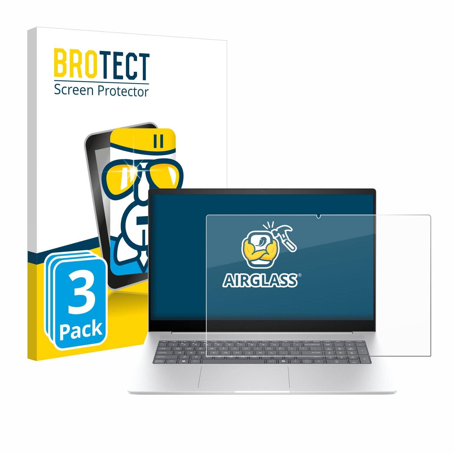 3x BROTECT AirGlass Glas Panzer-Folie für HP Envy 17 2024 -