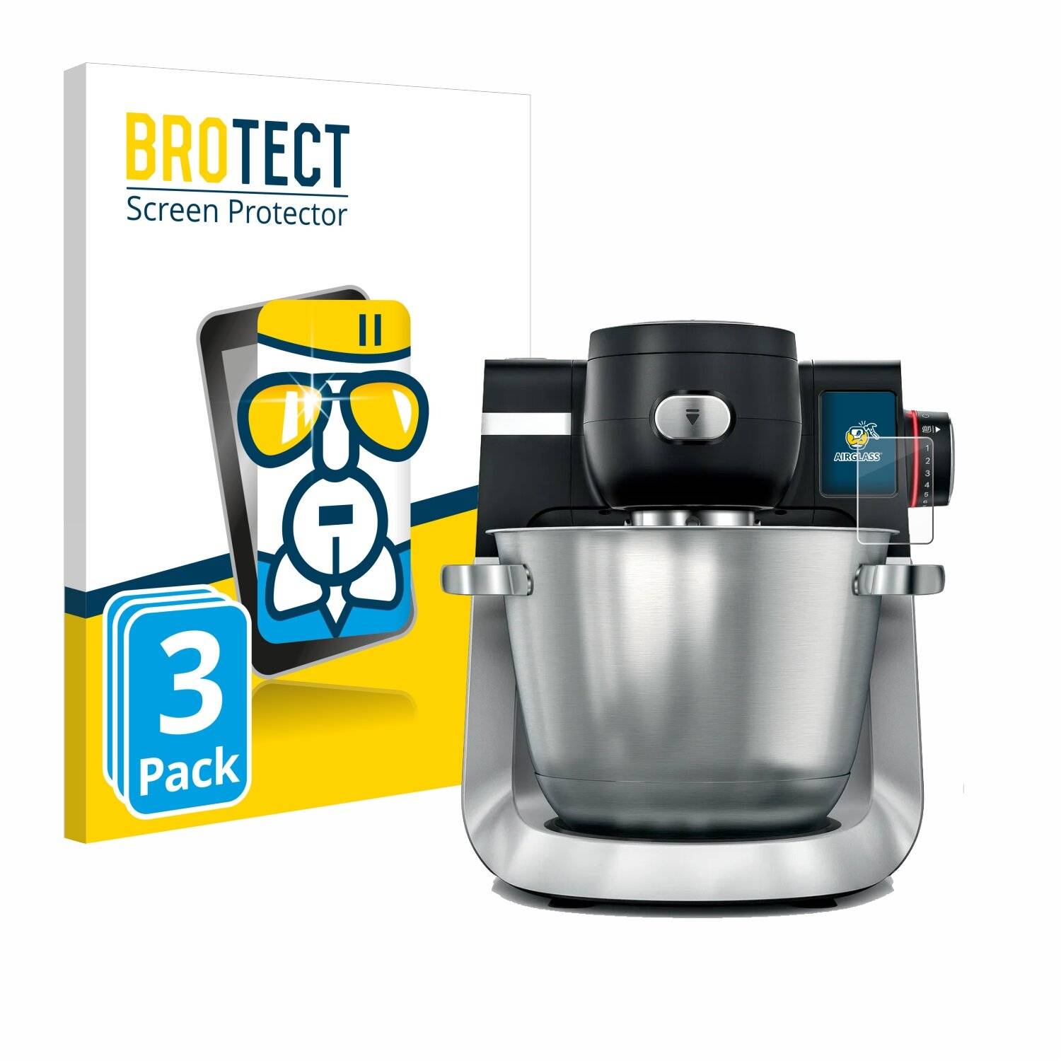 3x BROTECT AirGlass Glas Panzer-Folie für Bosch MUM Serie 6 -
