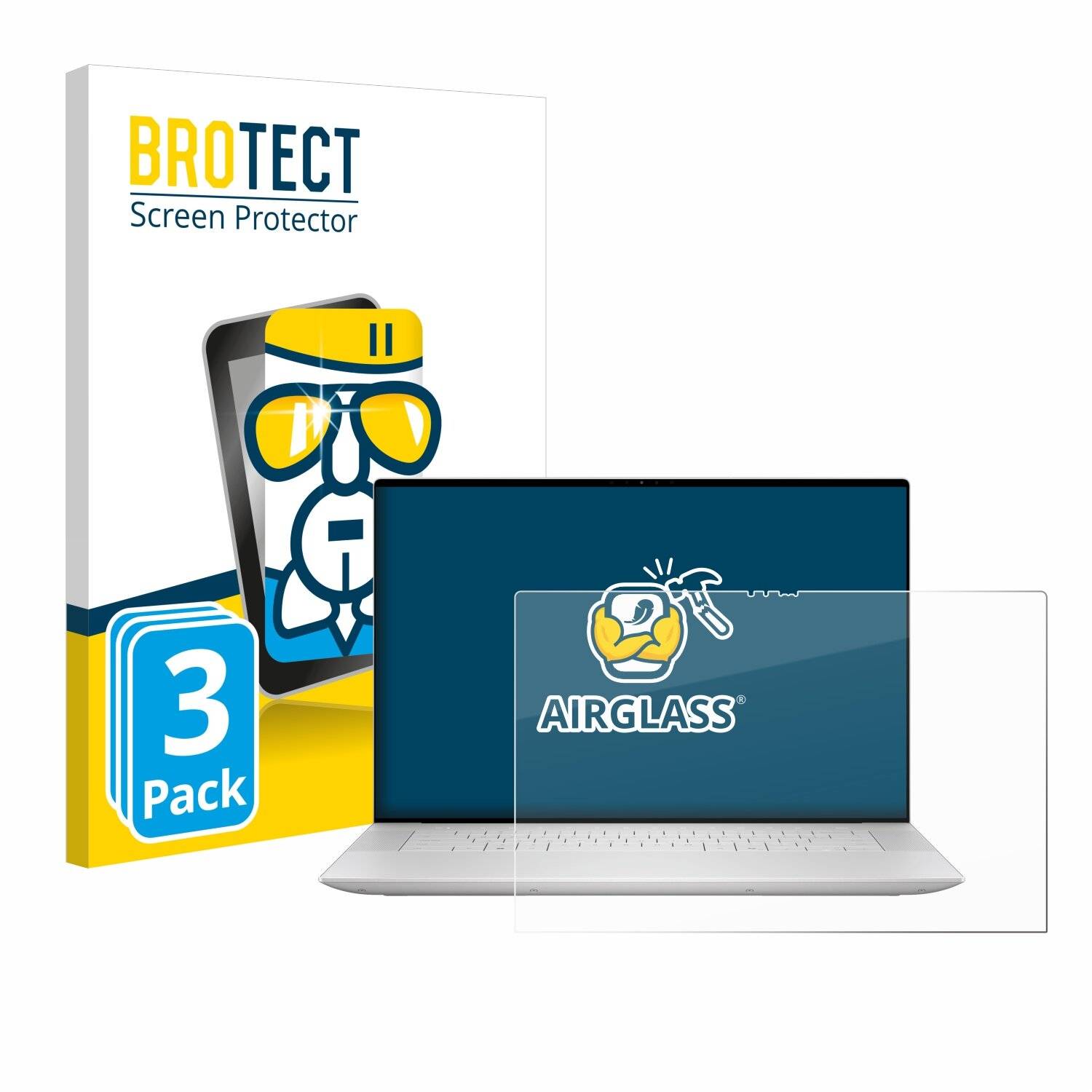 3x BROTECT AirGlass Glas Panzer-Folie für Dell XPS 16 4064 -