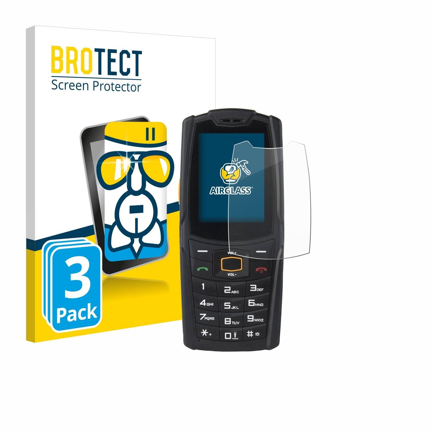 3x BROTECT AirGlass Glas Panzer-Folie für AGM M6 -