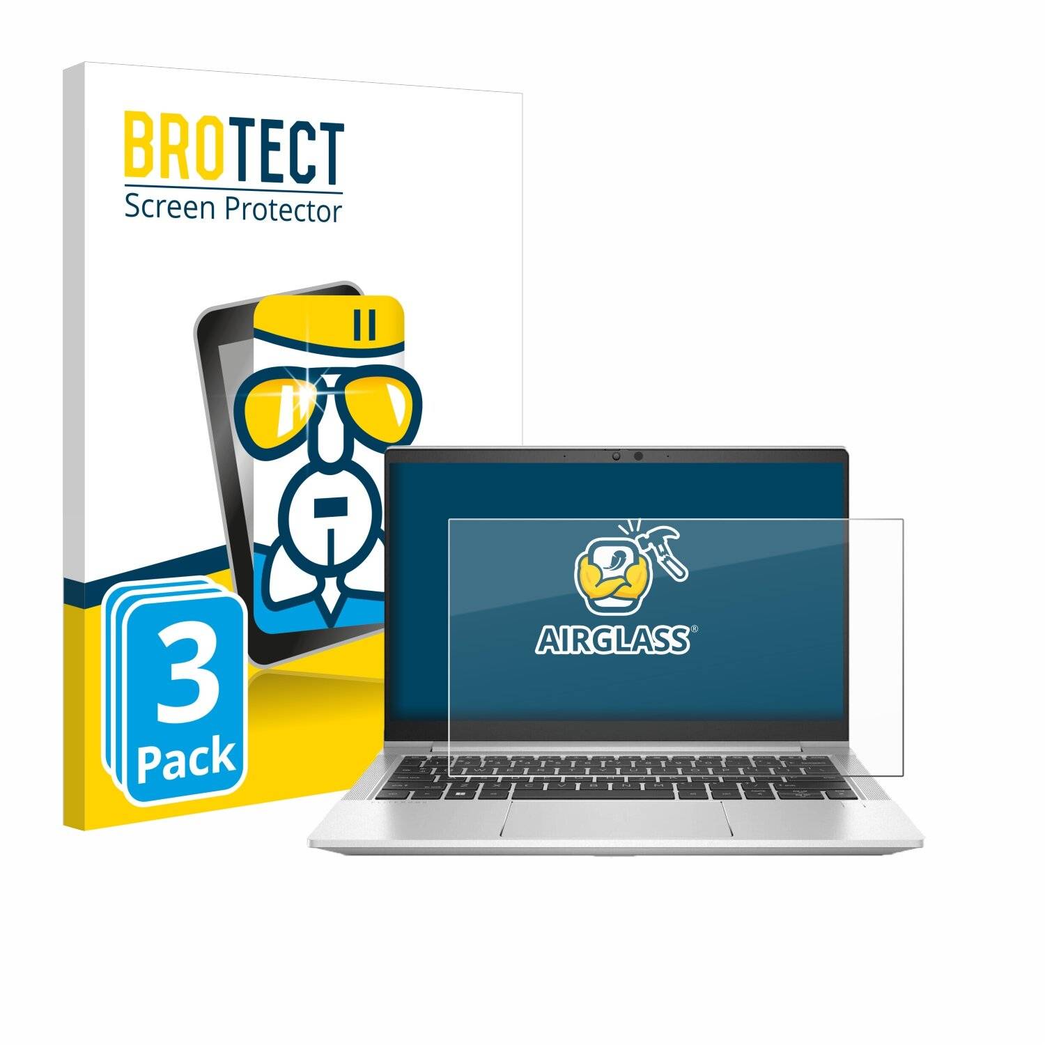 3x BROTECT AirGlass Glas Panzer-Folie für HP EliteBook 630 G9 -