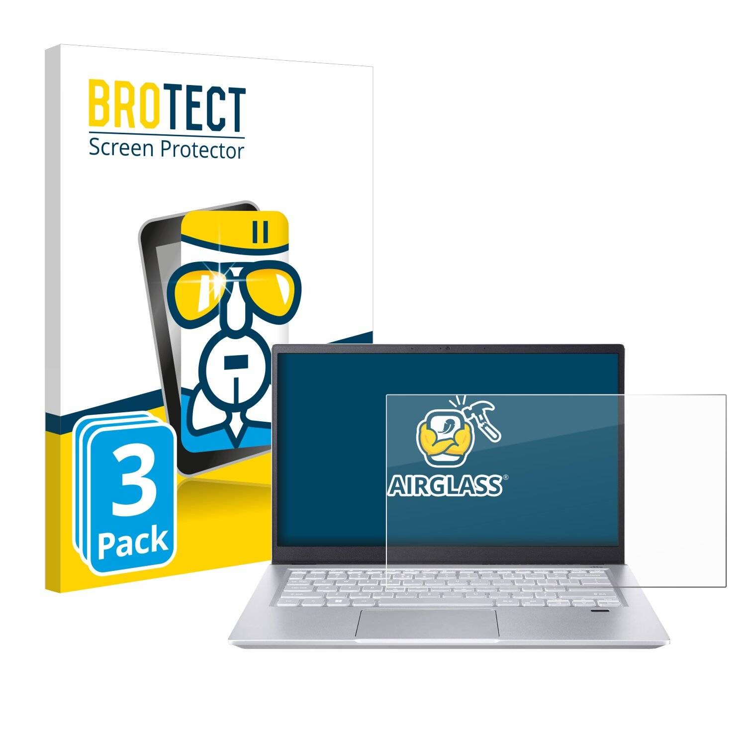 3x BROTECT AirGlass Glas Panzer-Folie für Acer Swift X 14 -