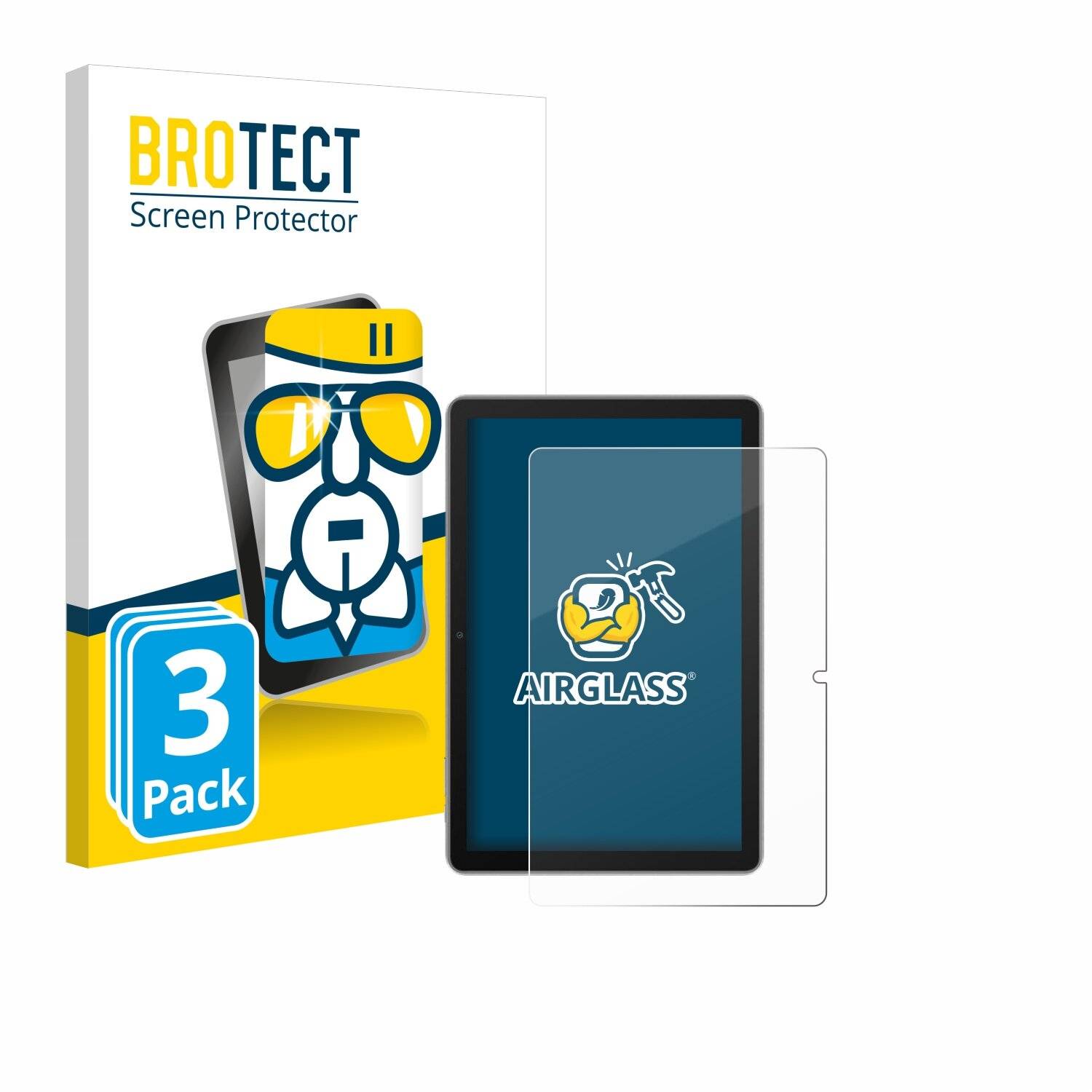 3x BROTECT AirGlass Glas Panzer-Folie für Blackview Tab 70 -