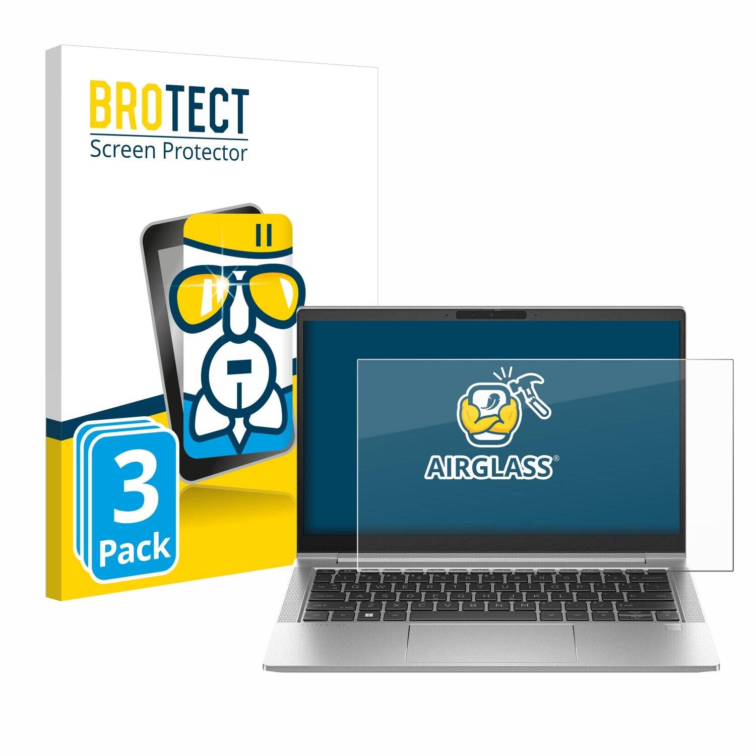 3x BROTECT AirGlass Glas Panzer-Folie für HP EliteBook 630 G10 -