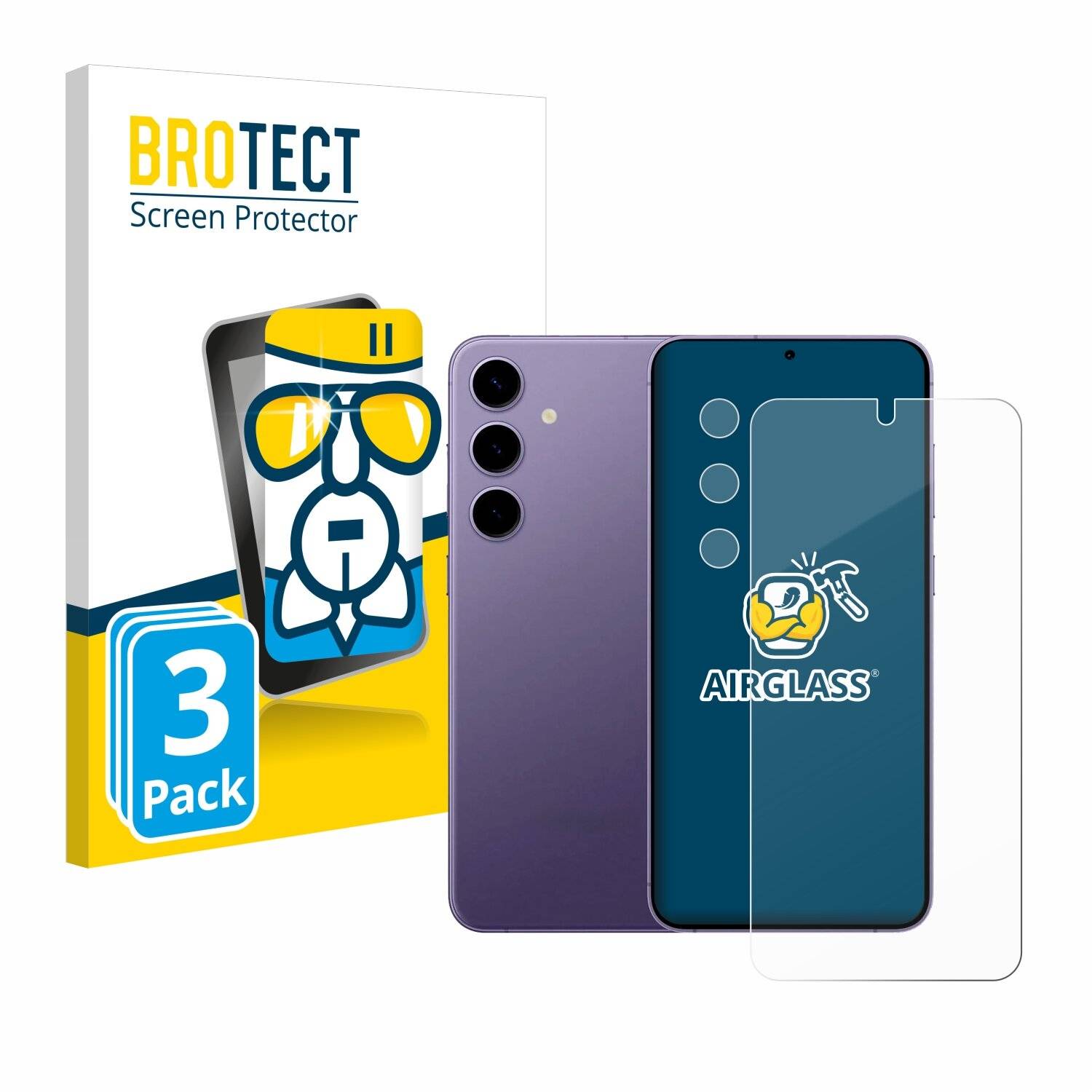 3x BROTECT AirGlass Glas Panzer-Folie für Samsung Galaxy S24 Enterprise Edition