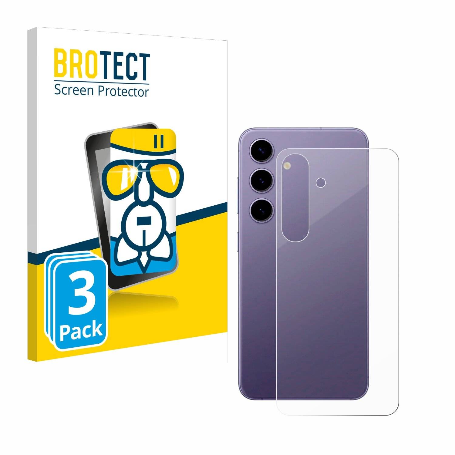 3x BROTECT AirGlass Glas Panzer-Folie für Samsung Galaxy S24 Enterprise Edition (Rückseite)