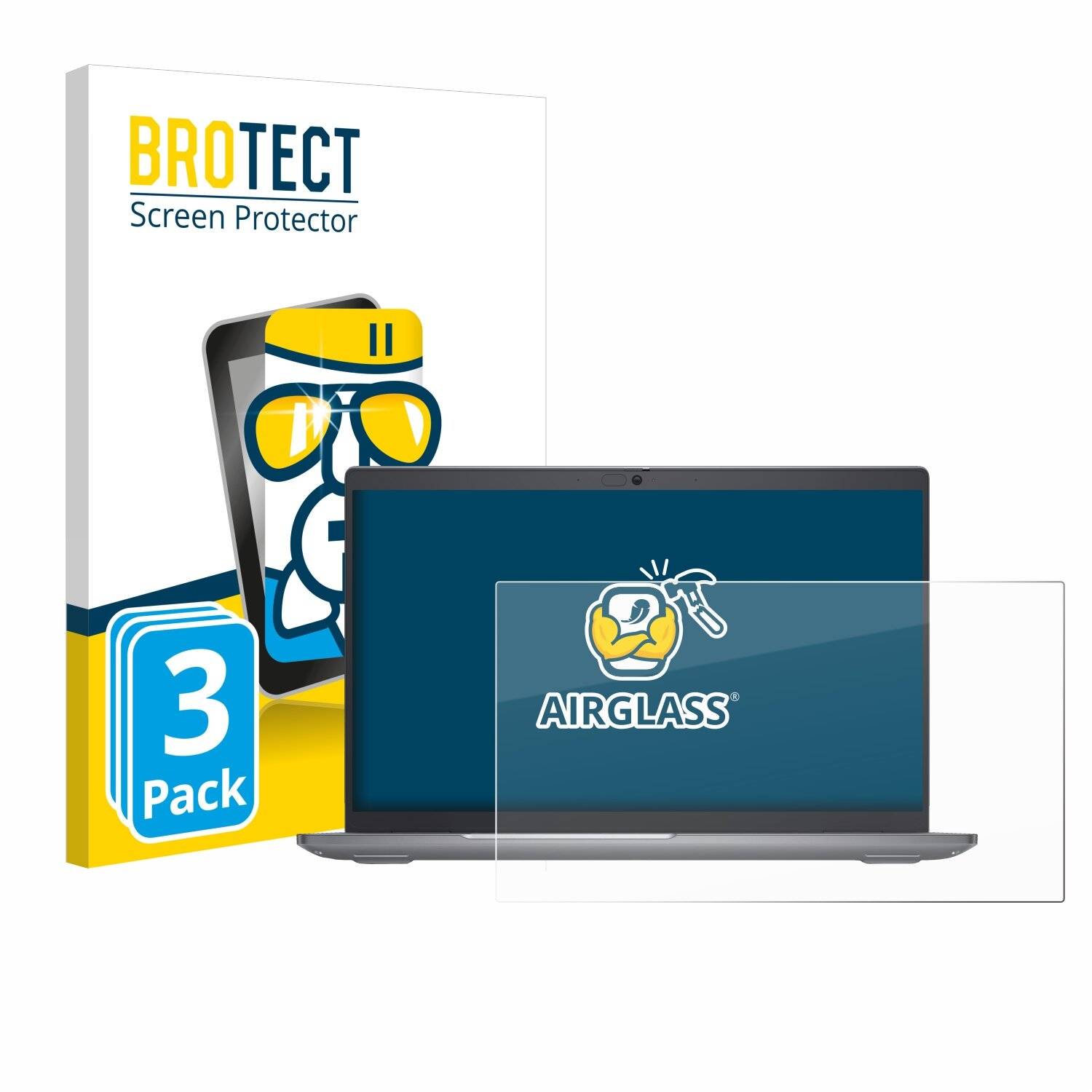 3x BROTECT AirGlass Glas Panzer-Folie für Dell Latitude 5550 Laptop -