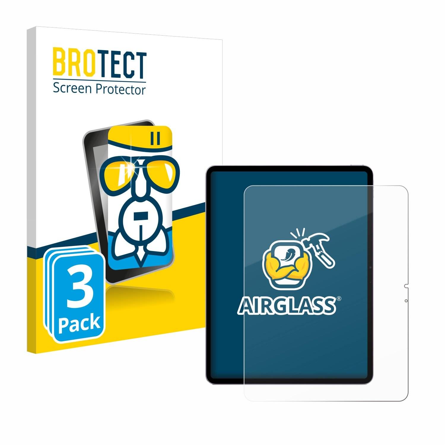 3x BROTECT AirGlass Glas Panzer-Folie für Apple iPad Air 13 WiFi Cellular 2024 -