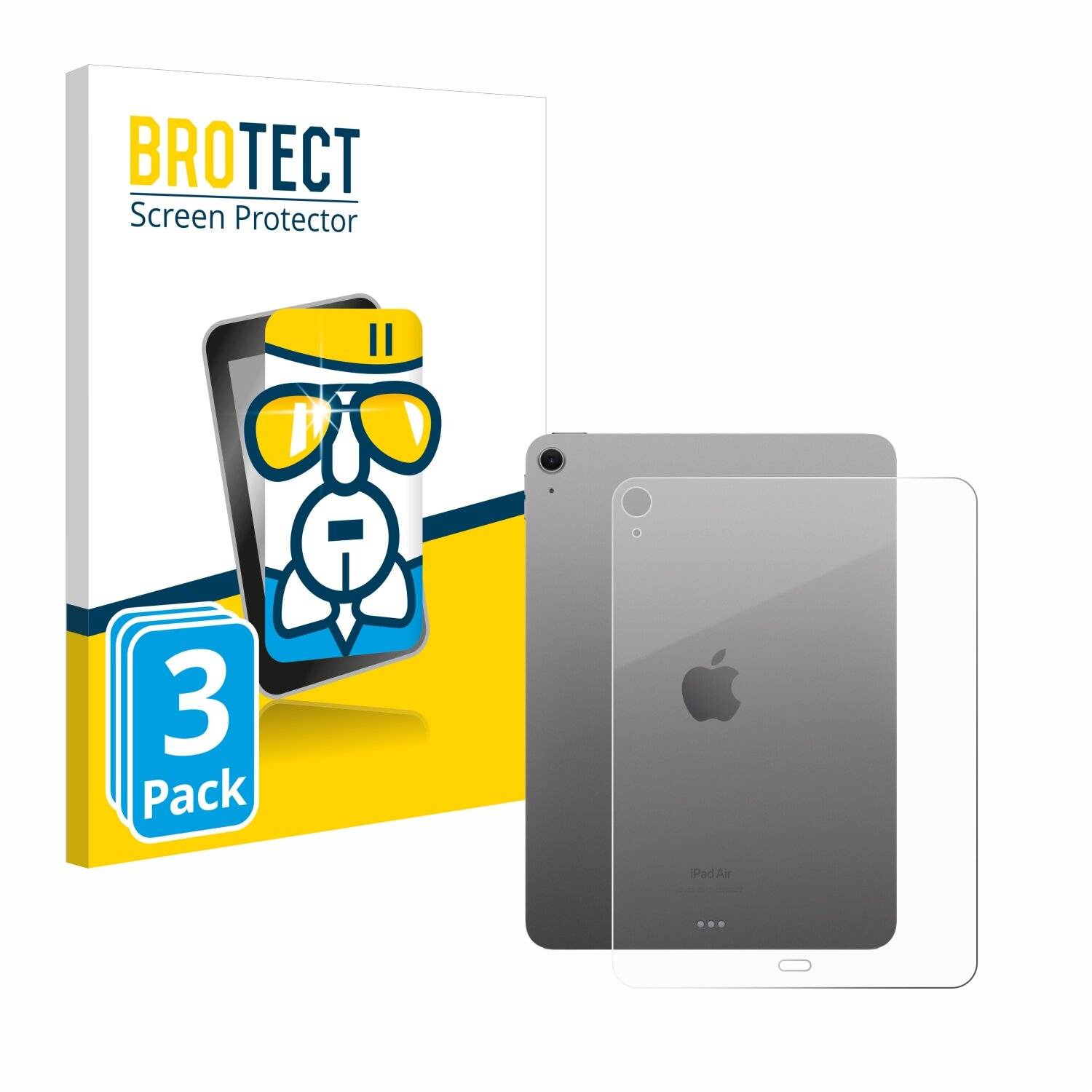 3x BROTECT AirGlass Glas Panzer-Folie für Apple iPad Air 11 WiFi 2024 (Rückseite) -