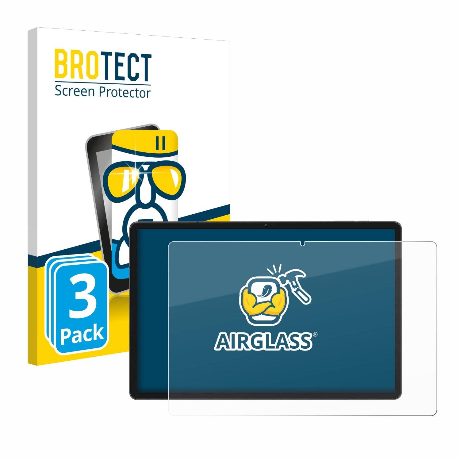 3x BROTECT AirGlass Glas Panzer-Folie für Teclast T65 Max -