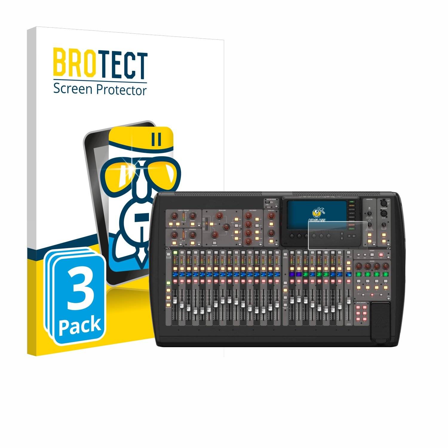 3x BROTECT AirGlass Glas Panzer-Folie für Behringer X32 -