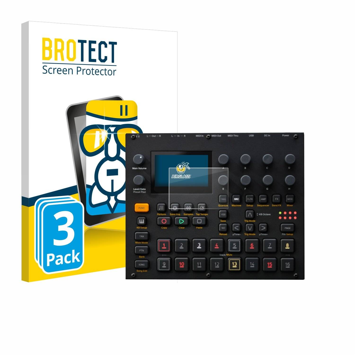 3x BROTECT AirGlass Glas Panzer-Folie für Elektron Digitakt II -